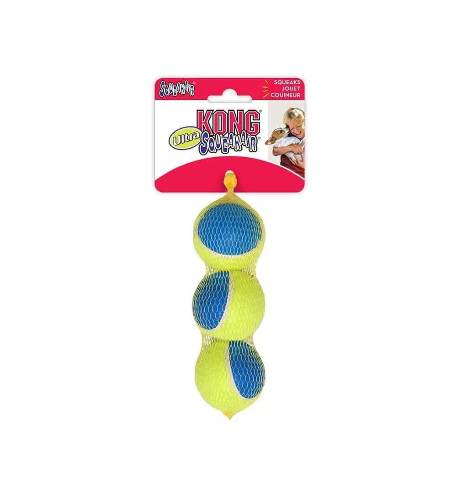 KONG - Squeakair Ultra Balls - Dog Toy Premium Squeak Tennis Balls Gentle on Teeth - For Medium Dogs (3 Pack) Ultra Balls (3 pk) Standard Packaging