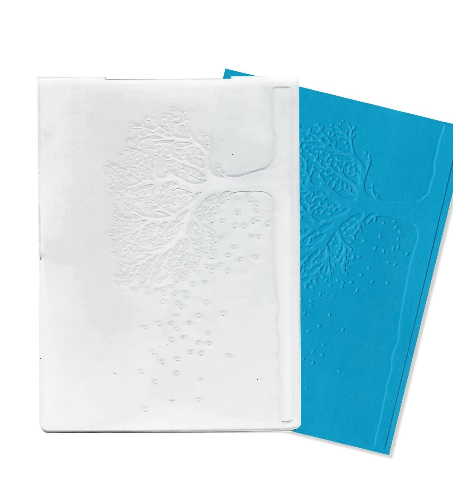 Tree Leaf Plastic Embossing Folder for Card Making - DIY Craft Template for Scrapbooking Decorations | 5.7 x 4.2 Inch - Style 6 - Buy Online on SooperMarket.com