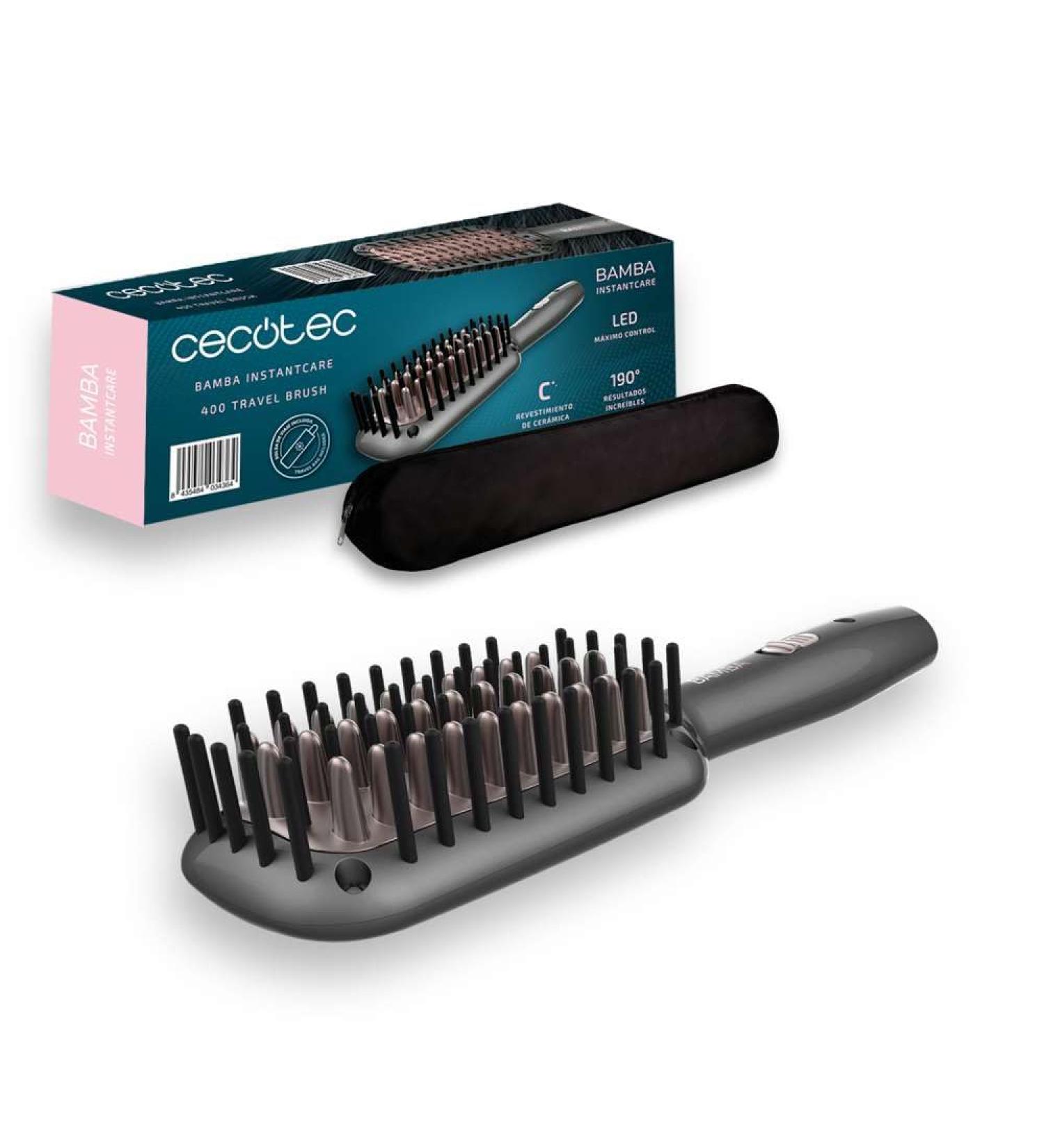 Cecotec Travel Smooth Iron BAMBA InstantCare 400 Ceramic Travel Brush for Effortless Styling 190 C 360 Cable LED Display - Buy Online on SooperMarket.com