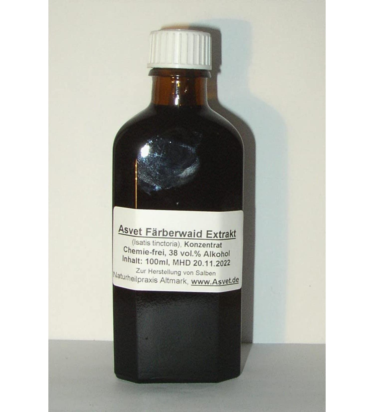 Asvet 100ml woad tincture Isatis tinctoria drops woad preparation without chemicals handmade 100% vegan and natural!