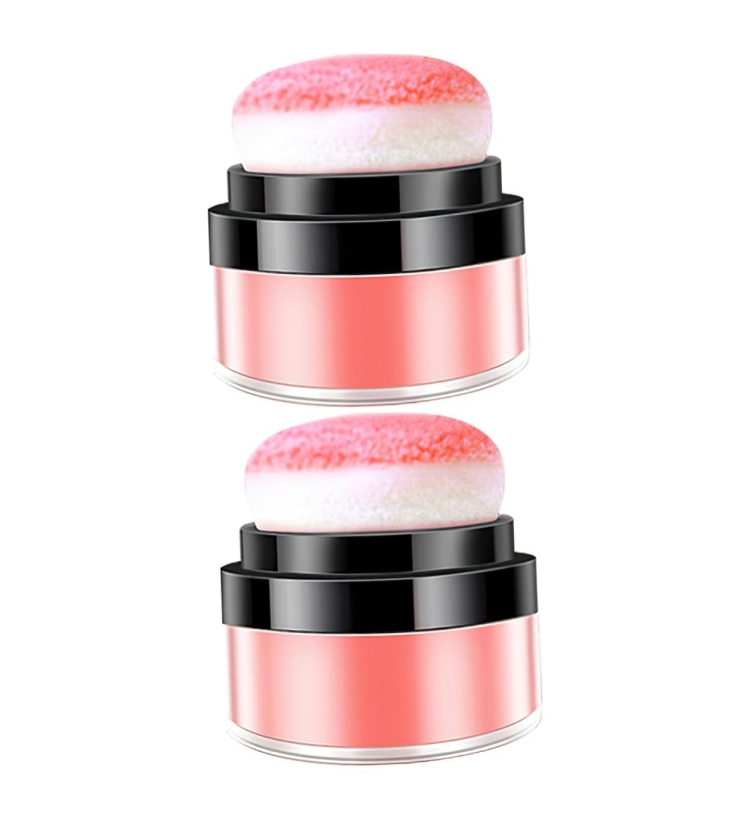 WOONEKY 2pcs Oil Control Cushion Blush Cushion Makeup Powder Blush Loose Blush for Cheeks Blusa Plastic Rosy - Buy Online on SooperMarket.com