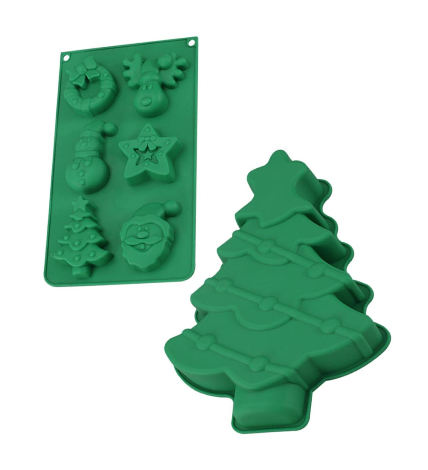 Abaodam 2pcs Christmas Cake Mold Silicone Chocolate Molds Mini Marshmallows for Hot Chocolate DIY Cake Mold - Buy Online on SooperMarket.com