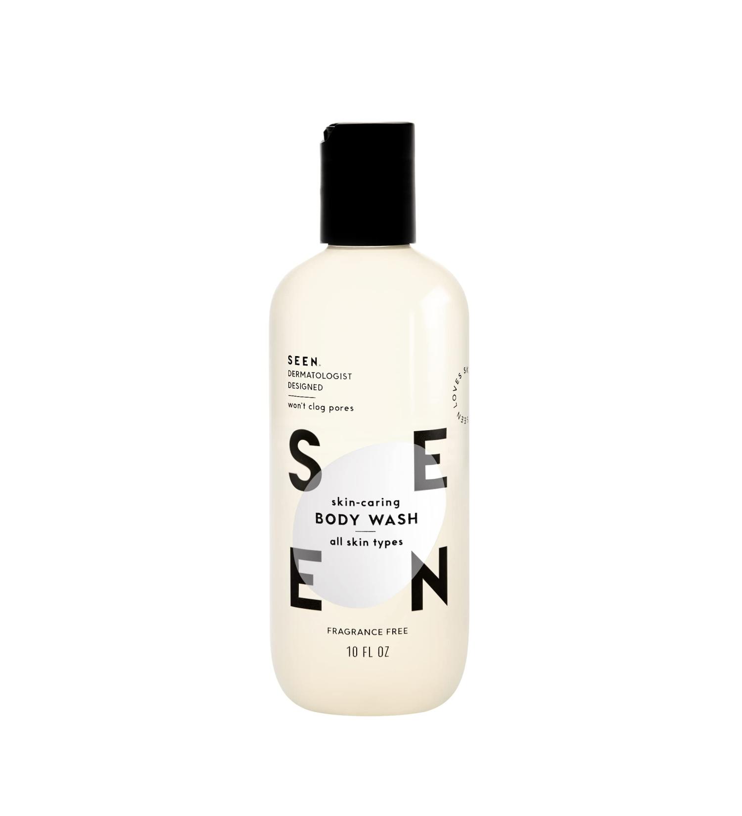 SEEN Fragrance-Free Body Wash 10oz - Non-Comedogenic & Non-Irritating - Dermatologist-Developed for Sensitive Skin - Eczema & Acne Safe - Buy Online on SooperMarket.com