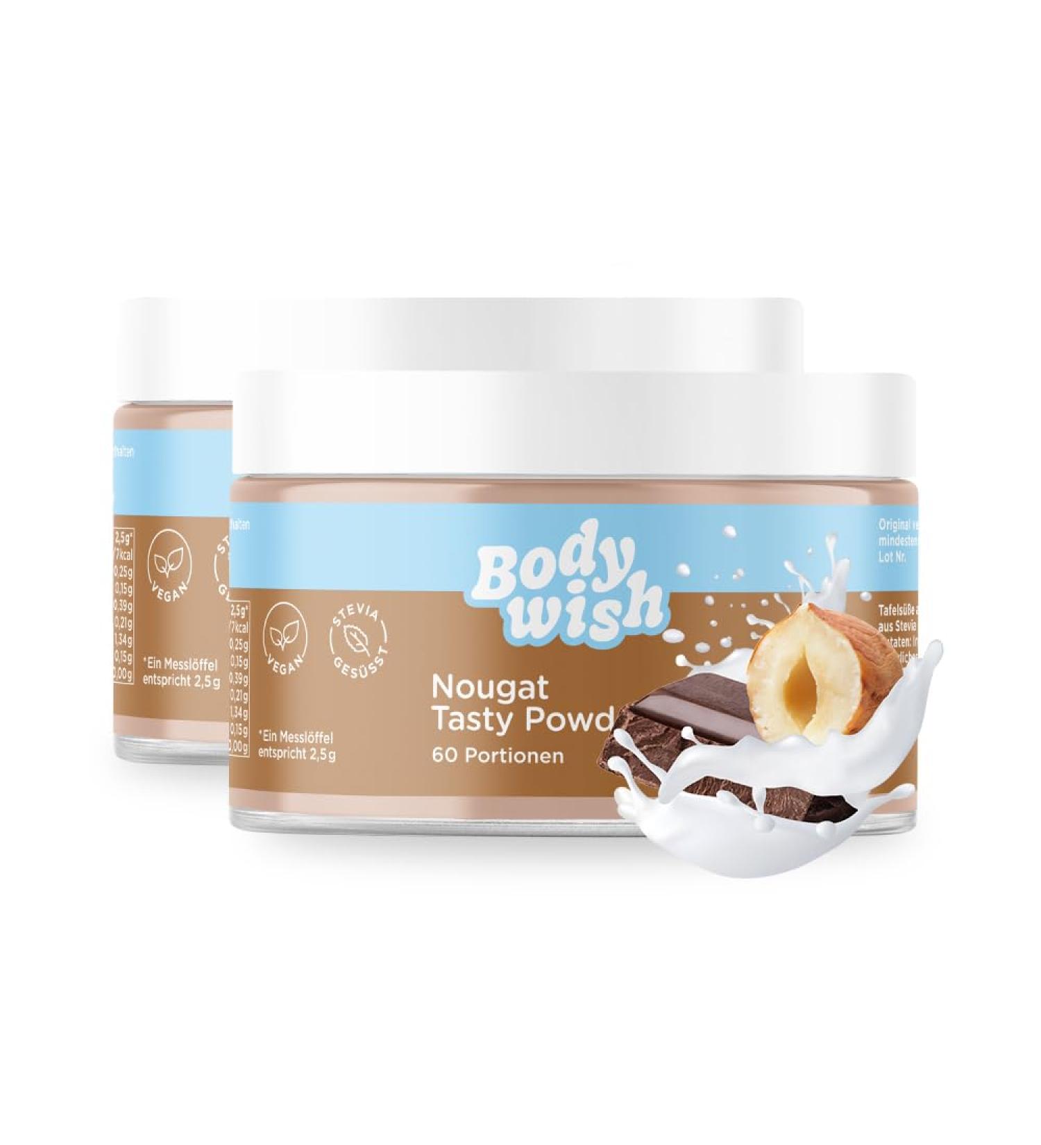 Bodywish Nougat Tasty Powder - Low-Calorie Sugar Substitute | Natural Flavor | 2 x 150g - Buy Online on SooperMarket.com
