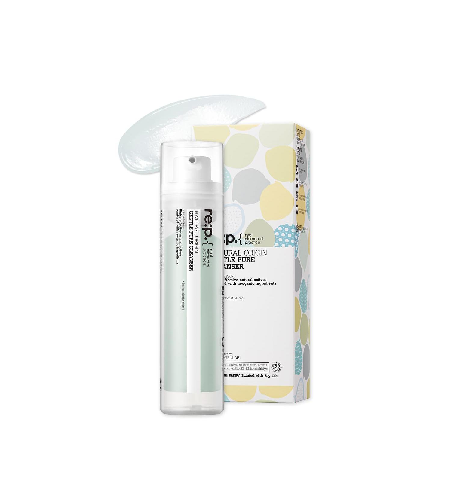 RE:P Natural Origin Gentle Pure Cleanser - 100% Vegan Cruelty-Free Gel to Foam Face Wash for Sensitive Skin (150ml) - Soothing Coconut & Green Tea Extracts - Buy Online on SooperMarket.com