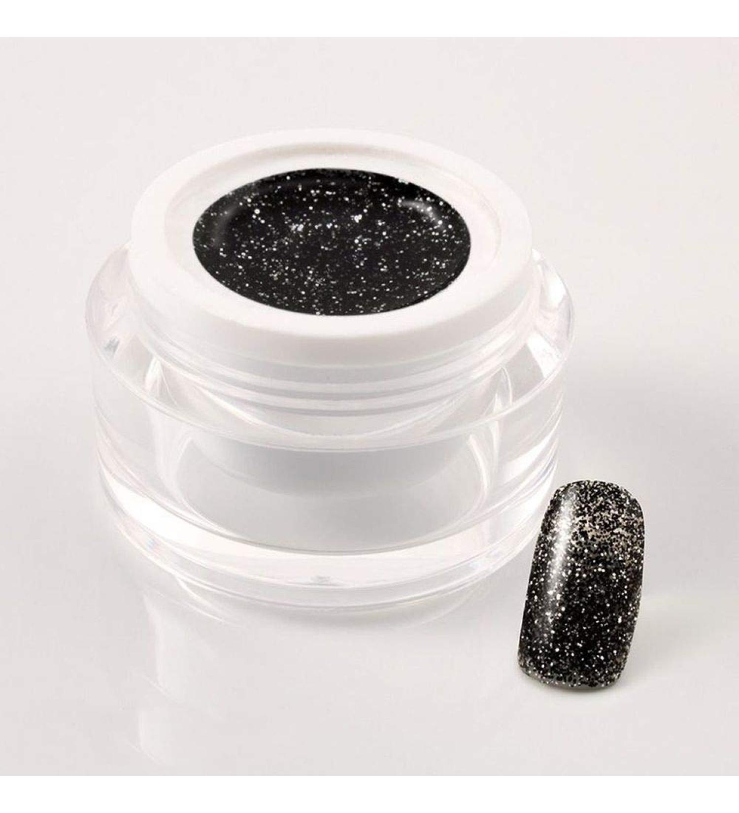 5 ml exclusive UV color gel/colour gel/glitter gel - in Glitter Black Star