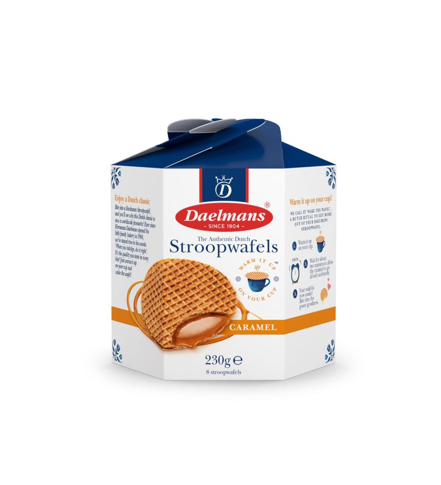 Daelmans Stroopwafels - Authentic Dutch Caramel Waffles - 230g Hexa Box - Stroopwaffels - Buy Online on SooperMarket.com