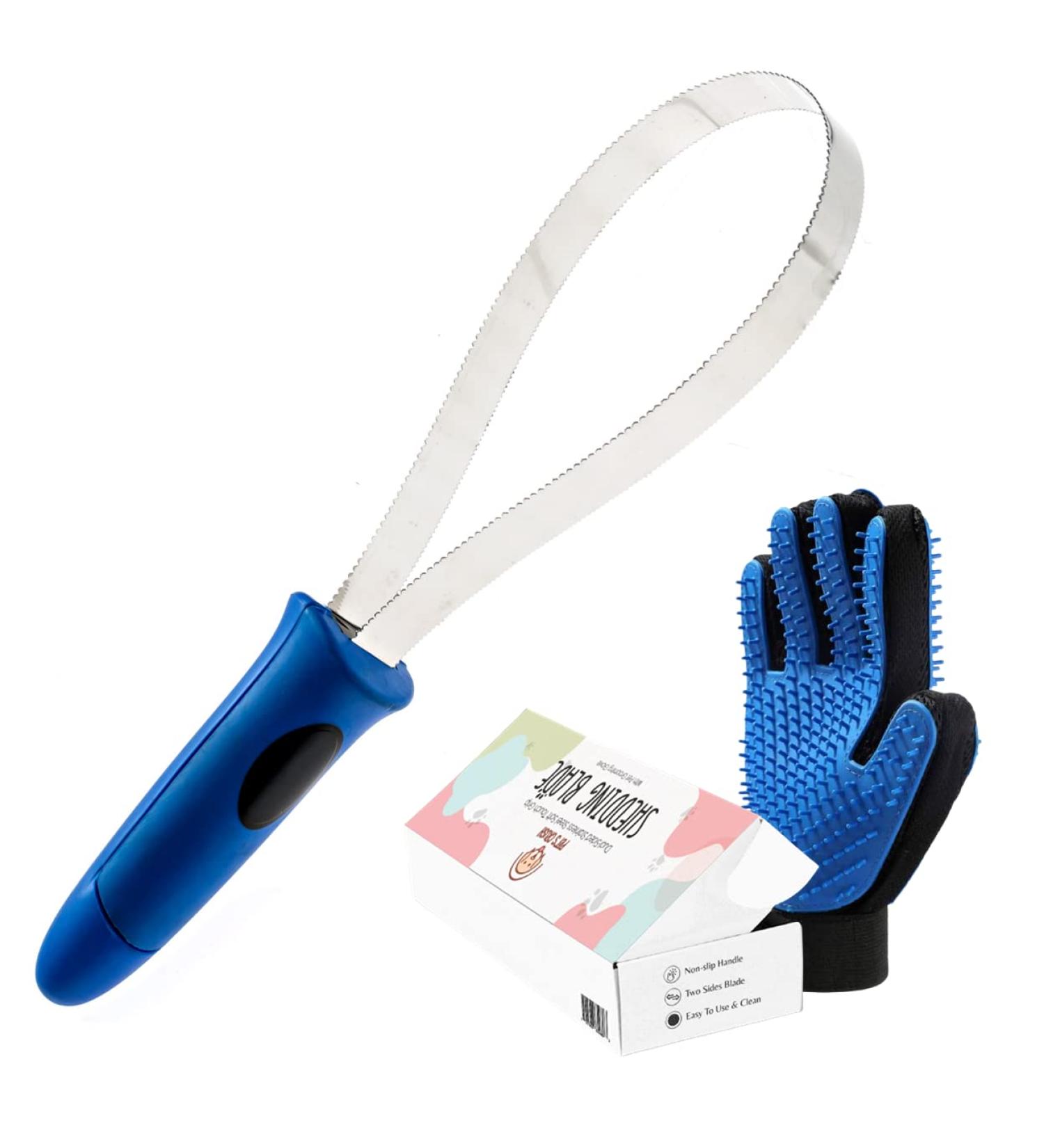 Professional Deshedding Brush Set for Dogs, Cats, and Horses - Dual-sided Stainless Steel Grooming Comb Kit - Pet Hair & Fur Remover Glove Included - Buy Online on SooperMarket.com
