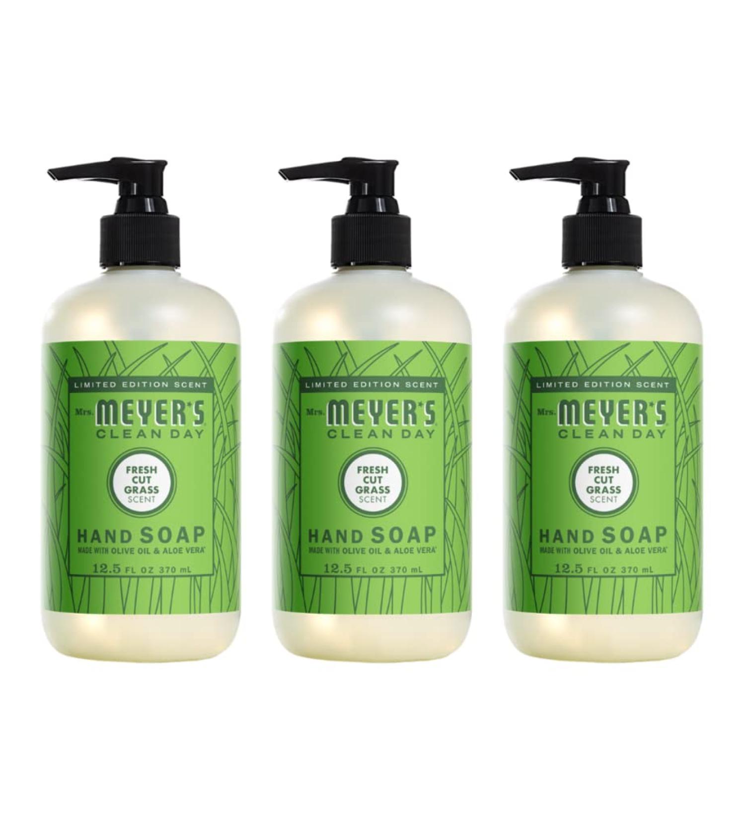 Mrs. Meyer's Fresh Cut Grass Liquid Hand Soap 12.5 FL OZ (Pack of 3) Peony 1 Count (Pack of 3)