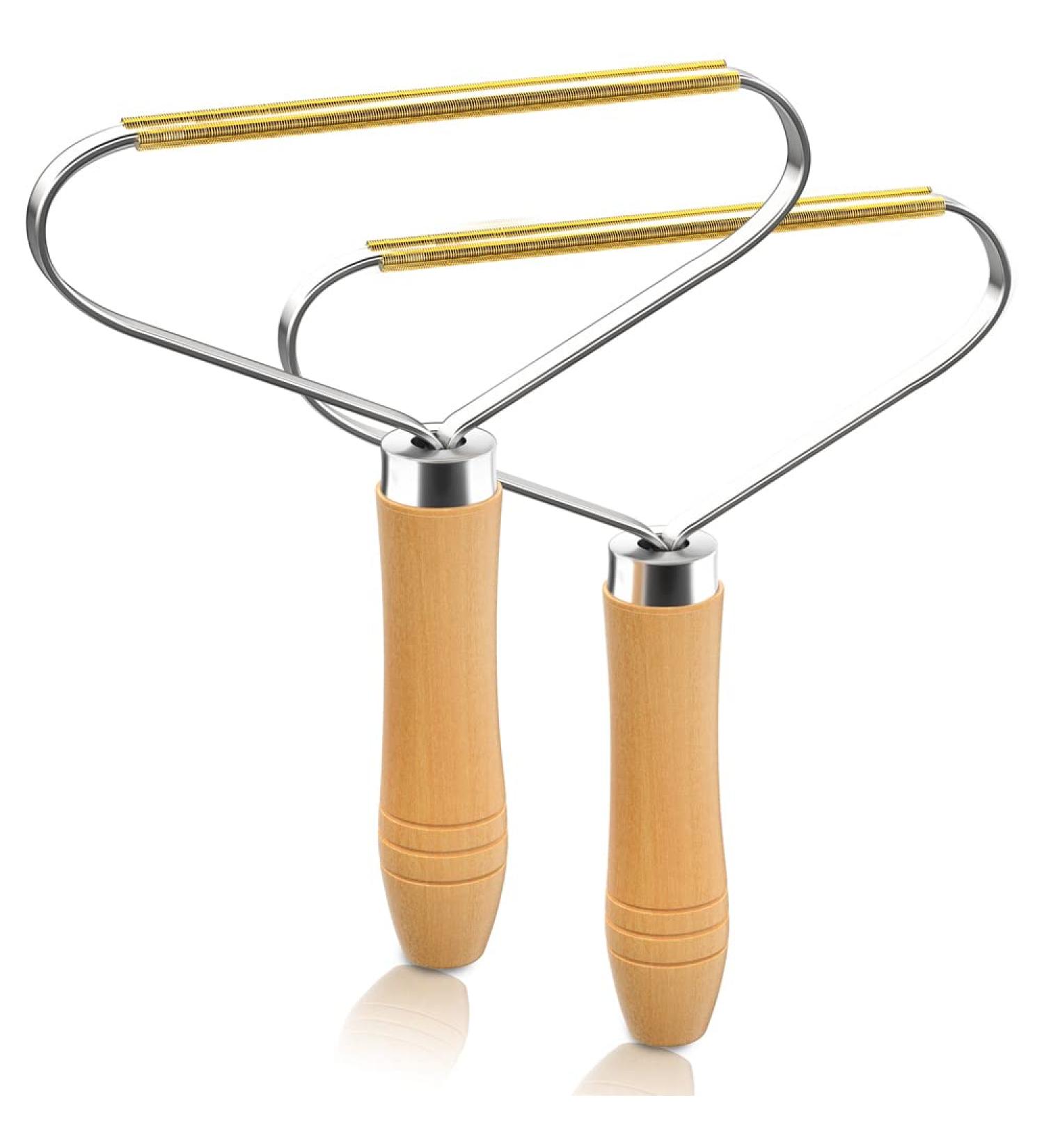 Pet Hair Remover & Lint Cleaner Pro - 2 Pack | Carpet Rake, Fabric Shaver | Dog & Cat Hair Removal Tool | Natural Wood Color - Buy Online on SooperMarket.com