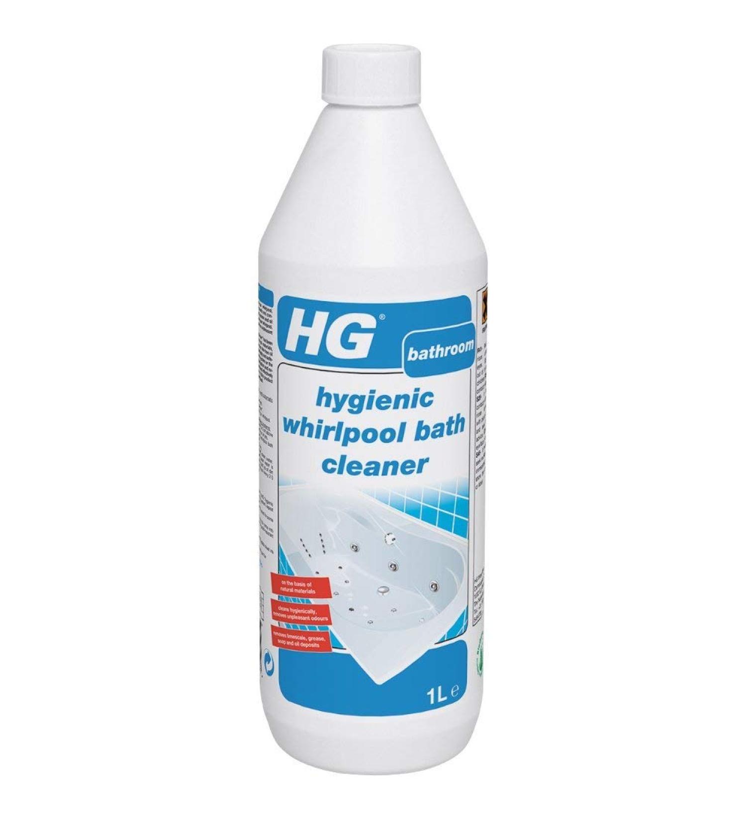 HG Hygienic Whirlpool Bath Cleaner 1L - Internal Whirlpool System Cleaner - Removes Scale Grease Soap and Oil Residue