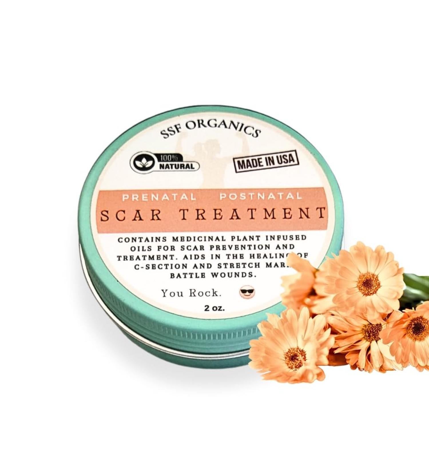 SSF Organics Scar Treatment for Stretch Marks & C-Section Recovery - Deep Moisturizing Formula with Calendula Castor Oil & Shea Butter - Advanced Care for Mama's Skin - Buy Online on SooperMarket.com