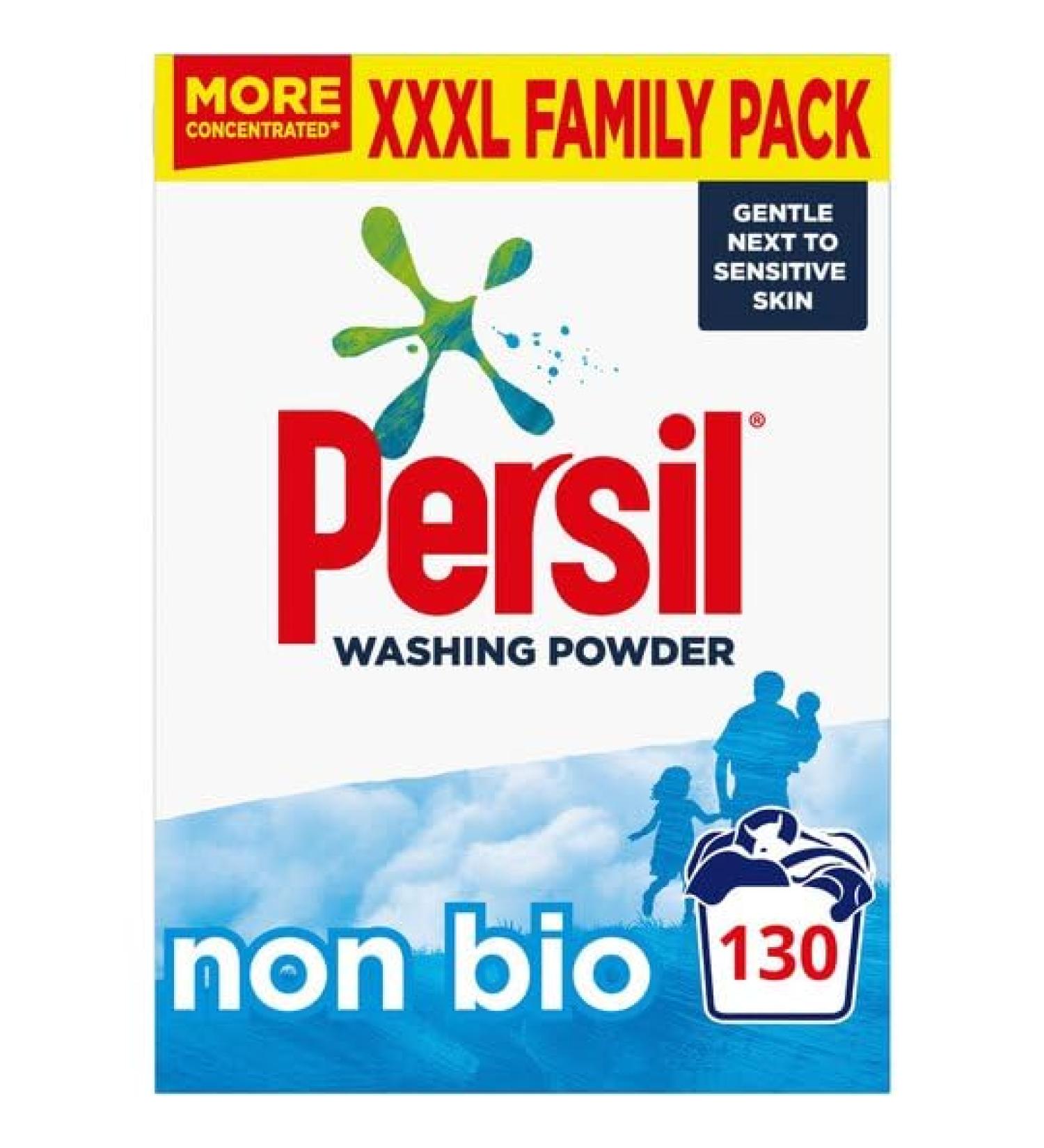 Persil Non-Bio Powder Washing Detergent Clothing Fabric - 140 Wash - Tough Stain Removal - Gentle To Sensitive Skin