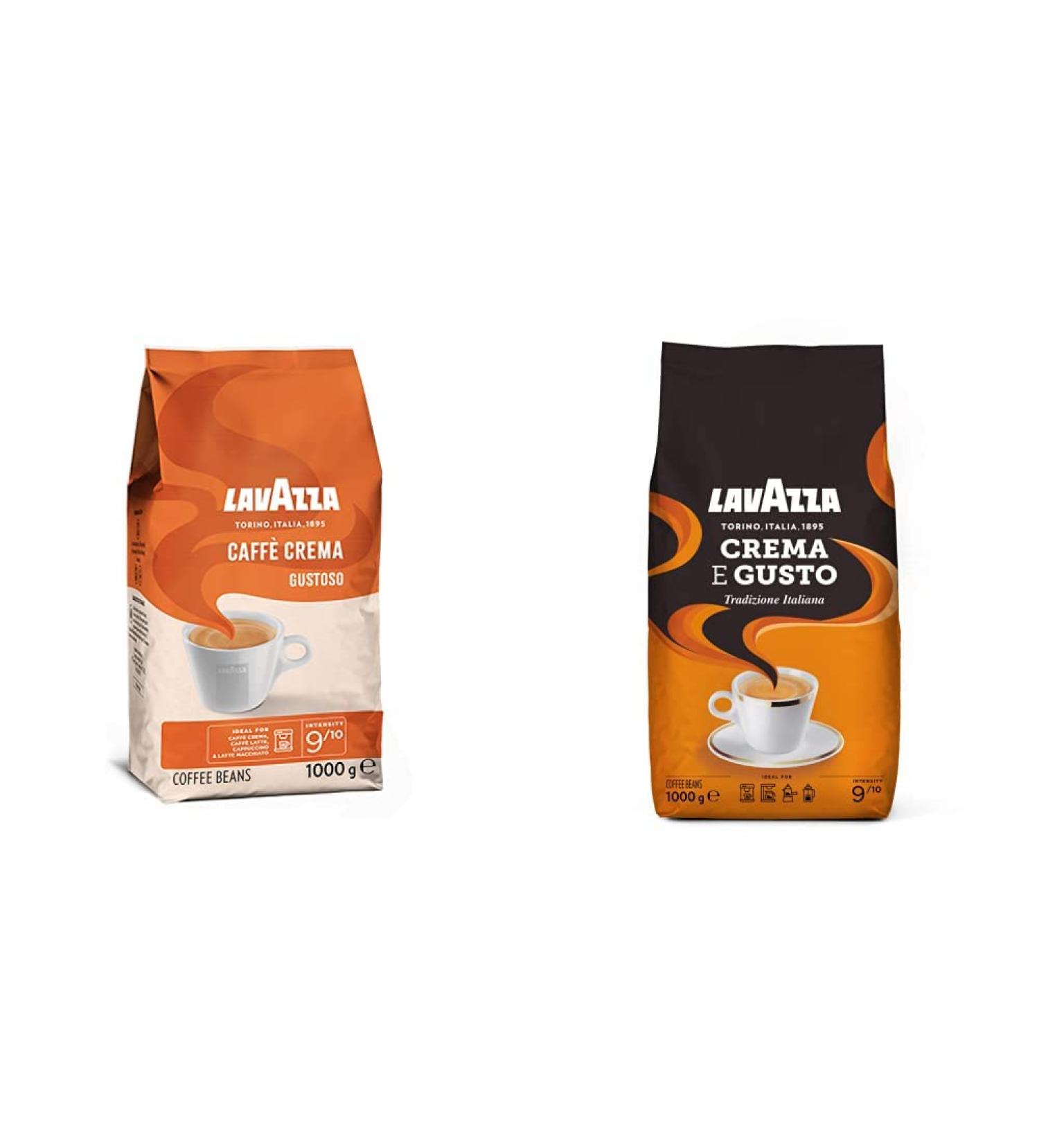 Buy Lavazza Caff Crema Gustoso & Crema E Gusto 1kg - Intensity 9/10 Aromatic Roasted Coffee Beans - International Shipping Available - Buy Online on SooperMarket.com