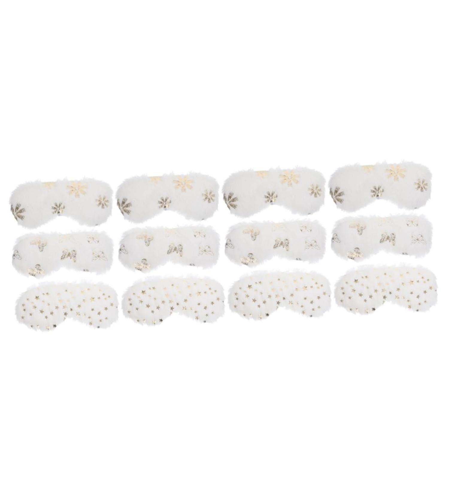 Gatuida Elastic Eye Covers - 12 Pcs Plush White Eye Masks for Travel Sleep & Protection | Soft Safety Eye Shades - Buy Online on SooperMarket.com