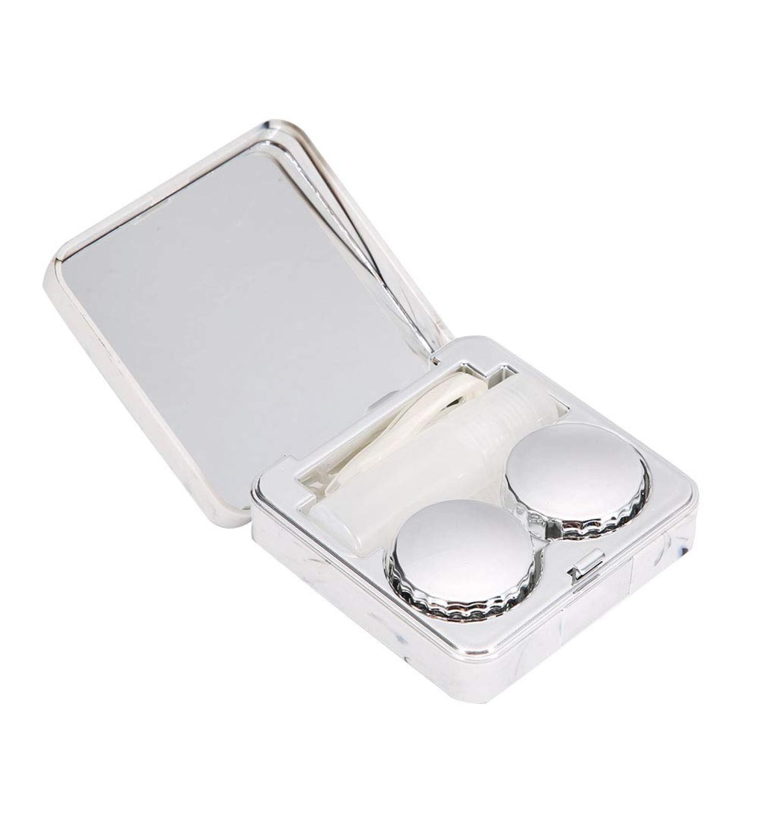 Wifehelper Square Contact Lens Container with Mirror - Stylish Marble Outer Box & Golden Glass Holder for Color Contacts - Perfect for Travel & Shower - Buy Online on SooperMarket.com