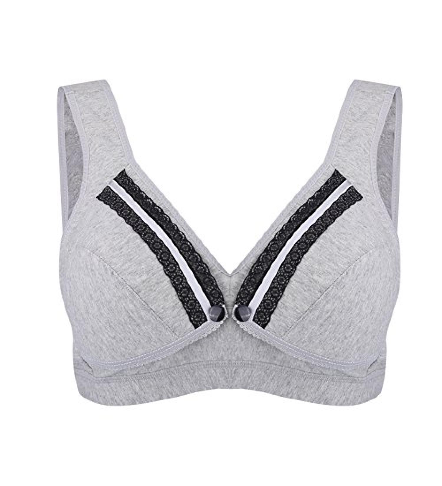 AYNEFY Nursing Bra - Lightly Padded Cotton for Breastfeeding & Pregnancy (XL Gray) | Prevents Sagging International Shipping Available - Buy Online on SooperMarket.com