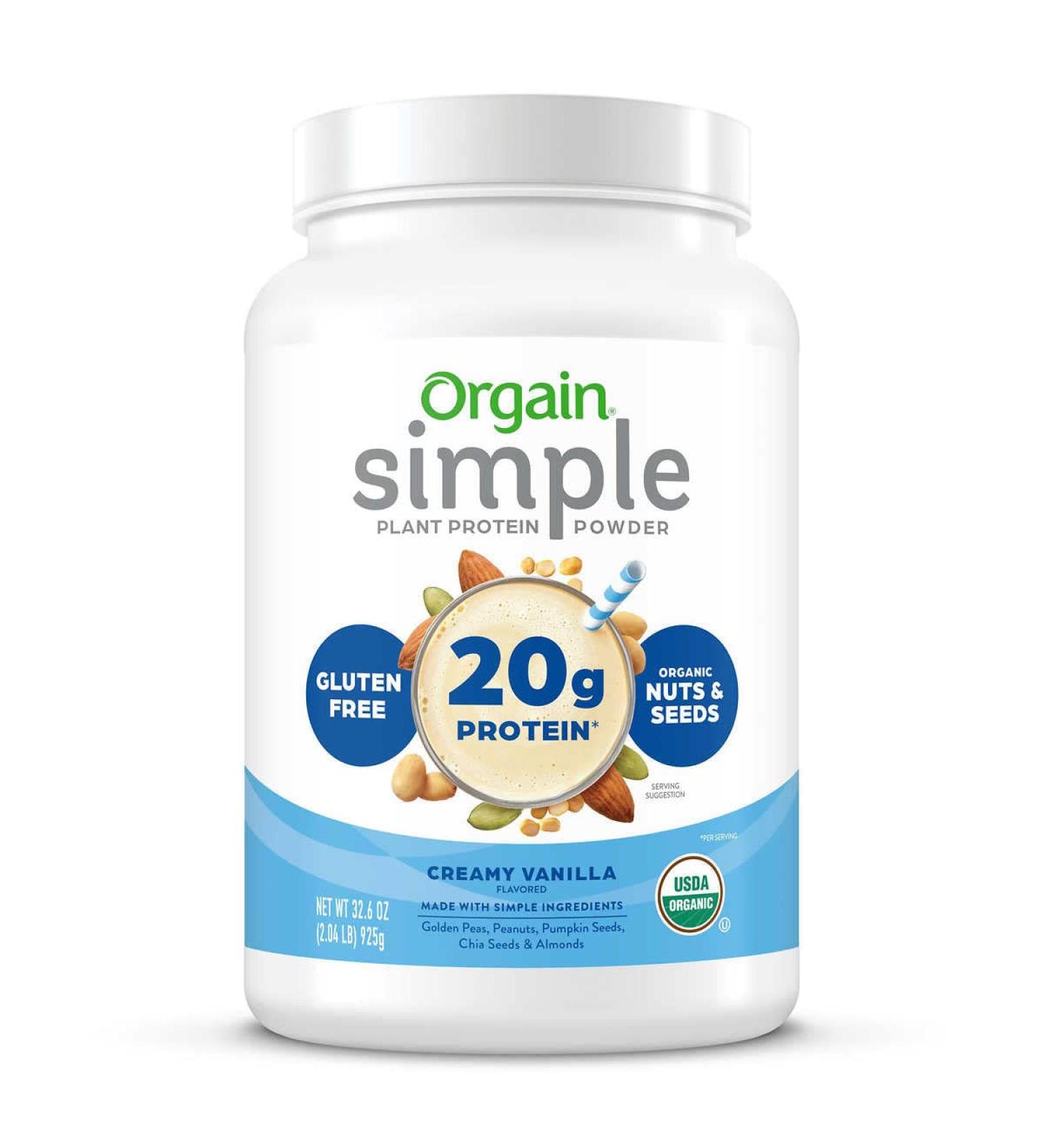Orgain Organic Simple Protein Vanilla 2.04 lbs - Plant-Based Protein Powder - Buy Online on SooperMarket.com