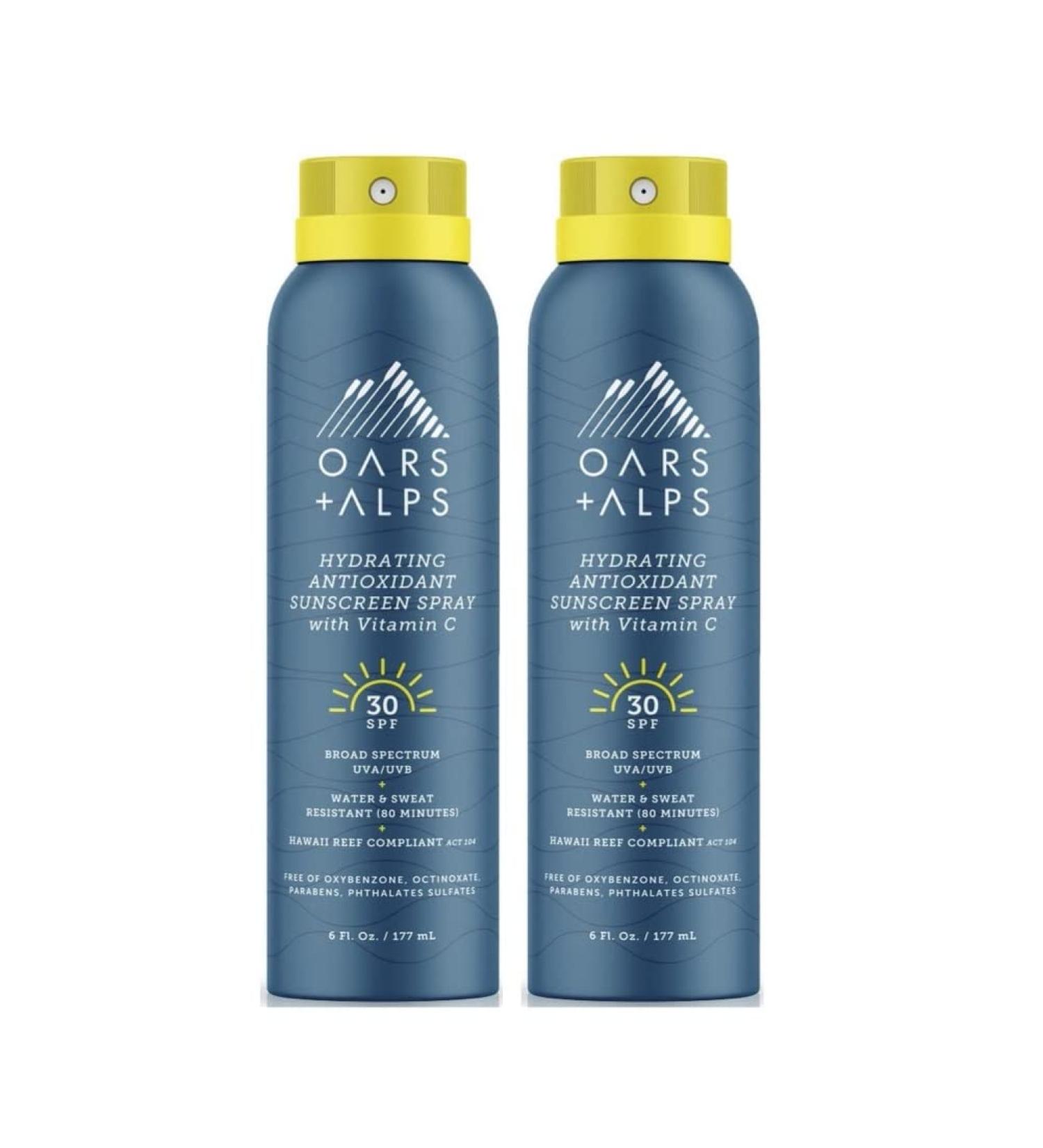Oars + Alps Hydrating SPF 30 Sunscreen Spray with Vitamin C & Antioxidants - 6 Oz, 2 Pack - Buy Online on SooperMarket.com