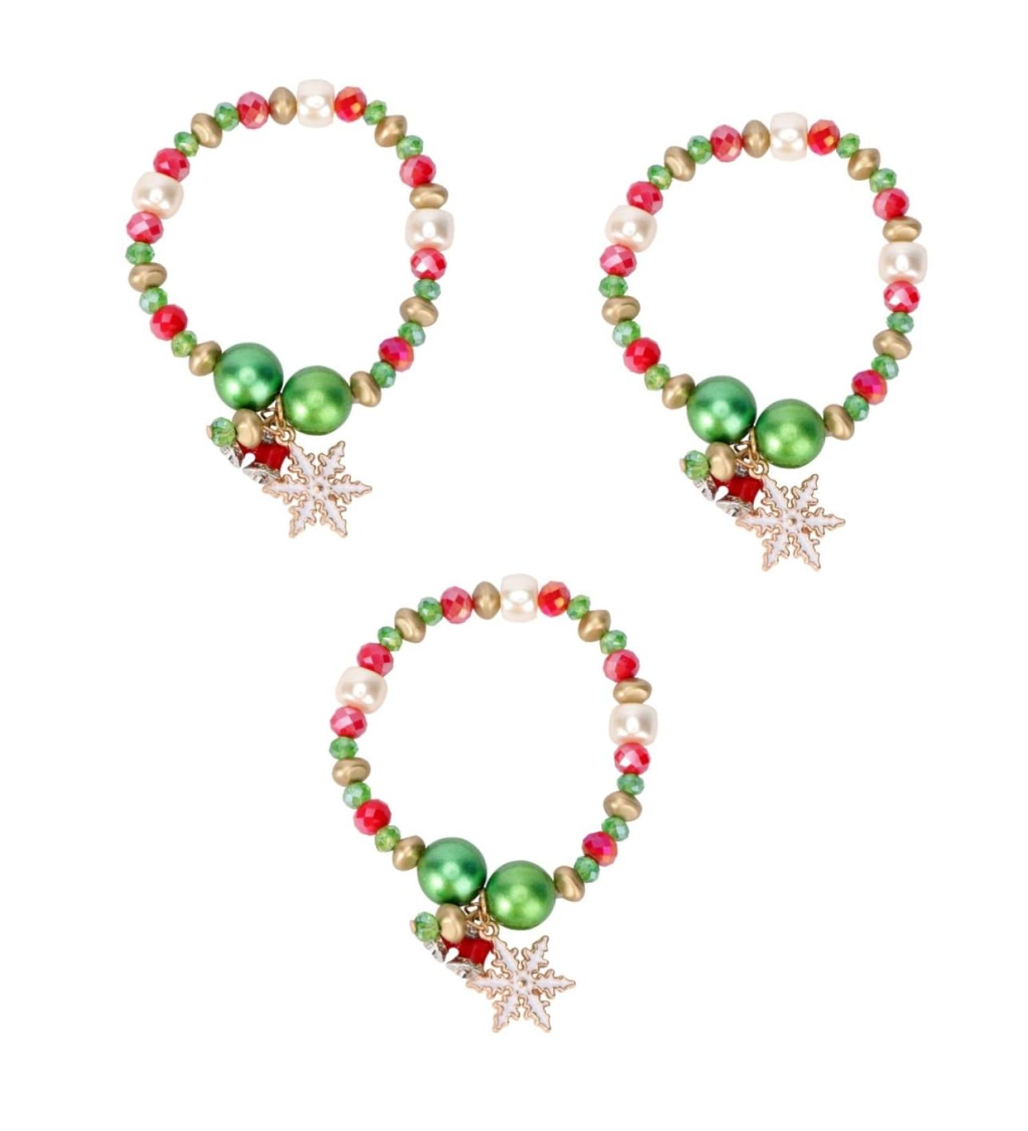 ABOOFAN 3 Pcs Christmas Bracelet Snowflake Candy Beaded Bracelet Christmas Stocking Stuffers Charms Party Wrist Charms Charm Bracelets Fashion Beaded Bracelet Alloy Beads Jewelry - Buy Online on SooperMarket.com