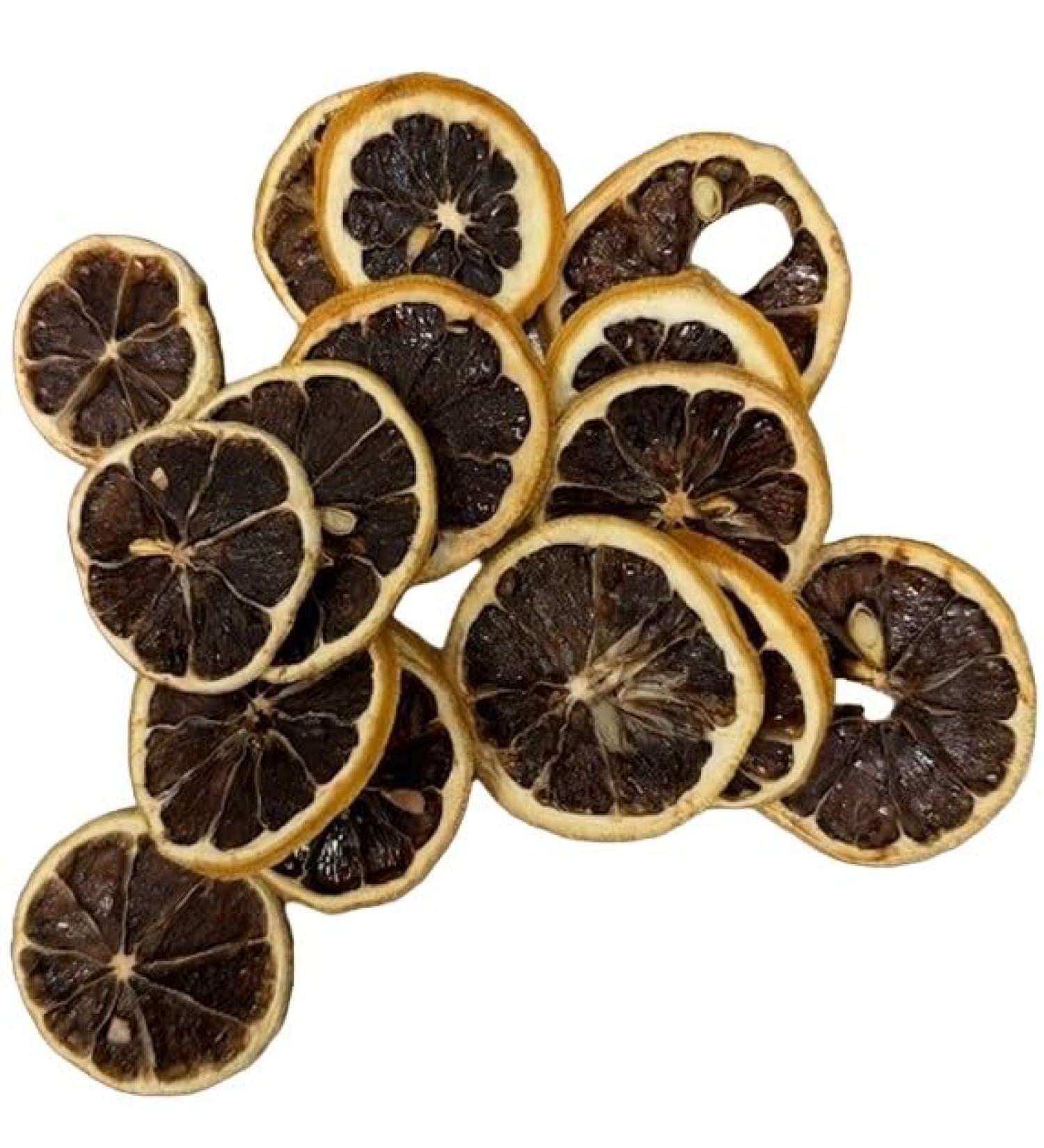 Dehydrated Dried Black Lemon Slices Wheels | 100% Natural | Dry Black Lemon for Garnishing Cocktails Cooking Baking Wreaths Drinks | Citrus Fruit Slices | 1Kg
