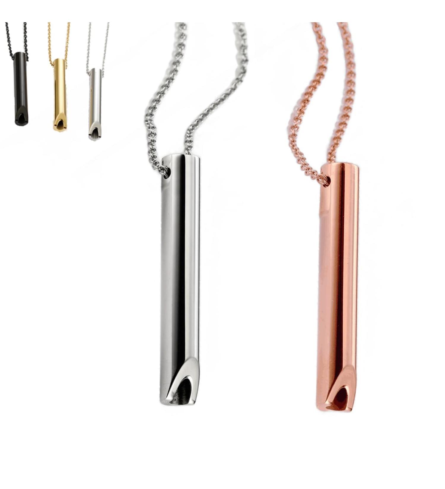 Breathlace Necklace Quit Smoking Breathlace Quit Smoking Breathing Necklace for Anxiety Relief Anxiety Stress Panic Attack Meditation Tools Necklace (Silver+ Rose Gold) - Buy Online on SooperMarket.com