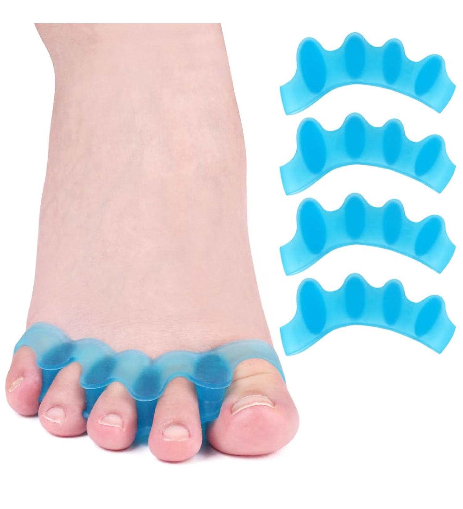 Hilph Toe Separator Toe Spacers Bunion Corrector for Overlapping Toes Correct Toe Alignment and Hammertoe Straighteners Gel Toe Separators for Nighttime Running & Yoga Practice 4 Count-Blue - Buy Online on SooperMarket.com