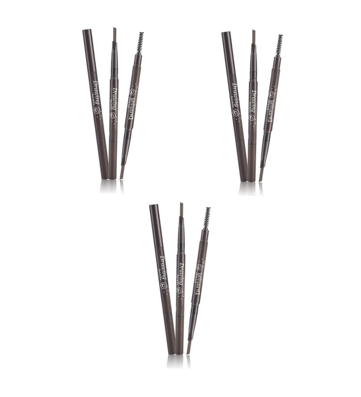 HAPINARY 3pcs 2 1 Eyebrow Pencil Waterproof Eyebrow Pencils Eyebrow Brush Waterproof Brow Pencil Stand Preamp - Buy Online on SooperMarket.com
