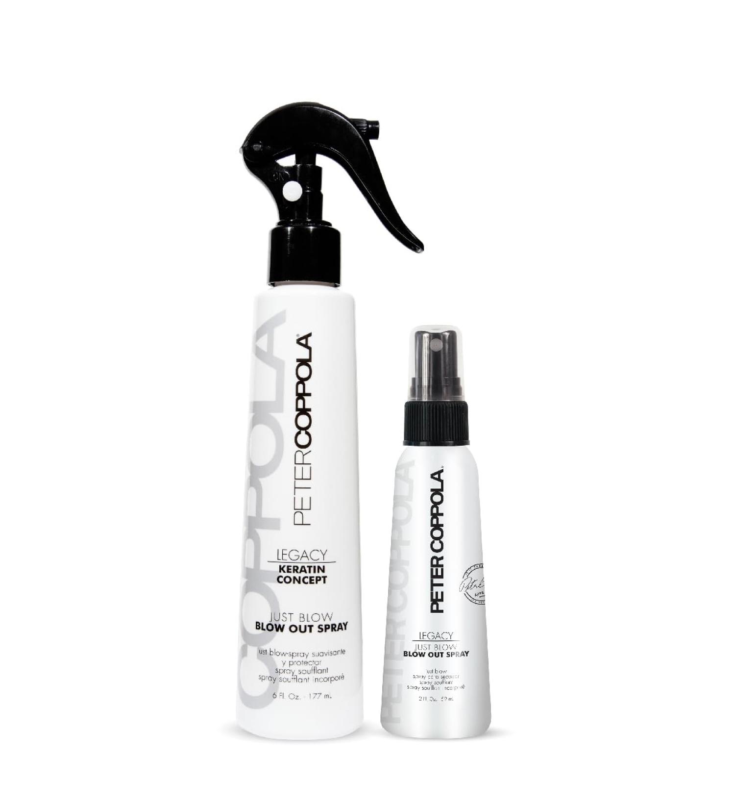 PETER COPPOLA Just Blow Blow Dry Spray 6 Oz And 2 Oz Travel Size Heat Protectant Spray For Hair Reduces Blow Dry Time Smoothes And Straightens All Hair Types - Conditions And Adds Shine - Buy Online on SooperMarket.com