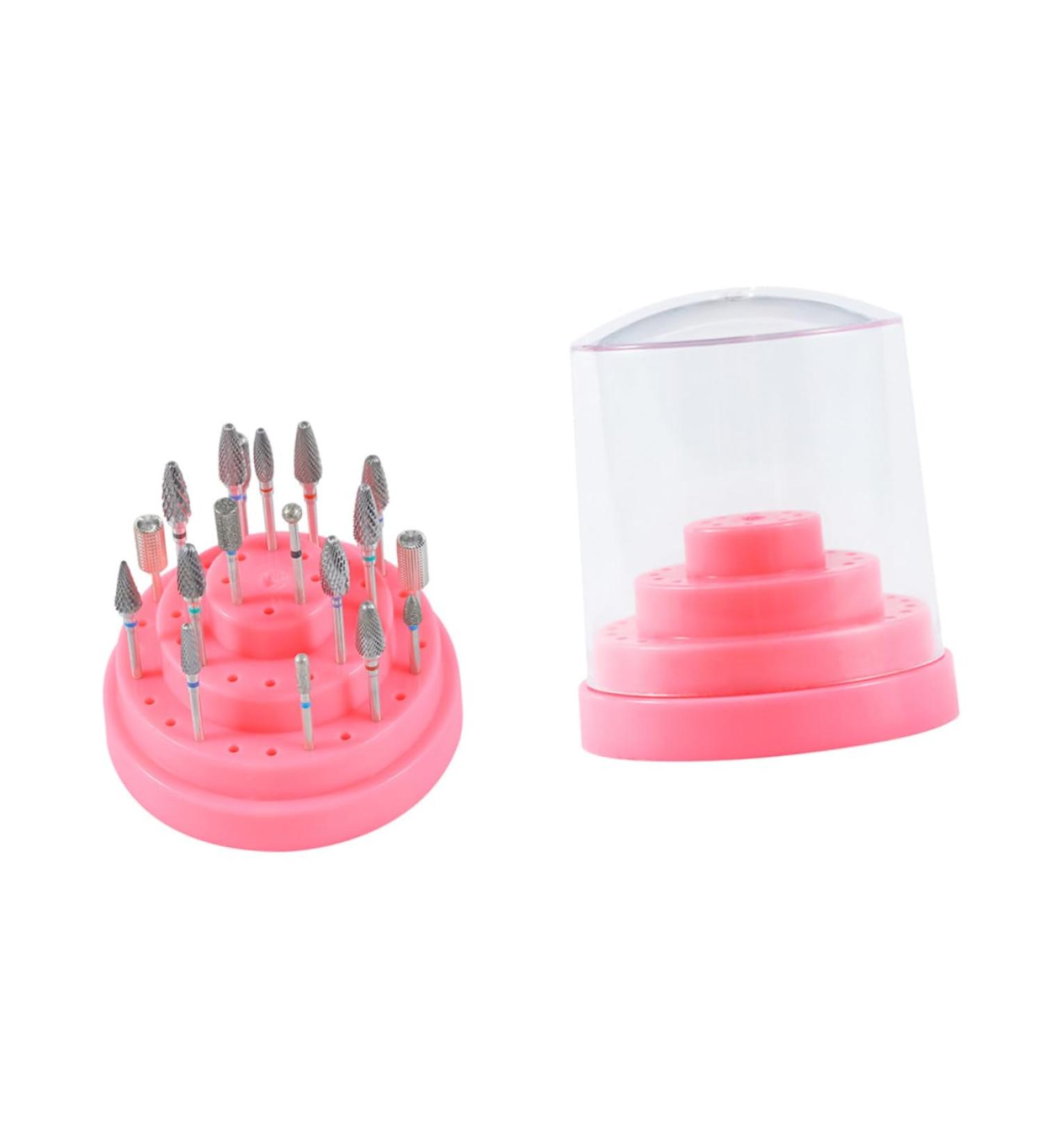 POPETPOP 1pc 48 Nails Drill Bits Nail Drill Bit Organizer Nail Bit Organizer Nail Bit Holder Container Nail Grinding Head Storage Display Holder Stand Nail Drill Bit Holder Written Manicure Size 1 Pink - Buy Online on SooperMarket.com