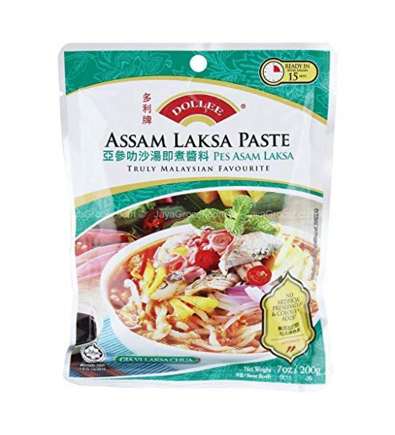 DOLLEE Assam Laksa Paste 200g -Assam Laksa is a Truly Malaysian Favourite Dish a Perfect Blend of Sweet Sour and a hint of spicyness - Buy Online on SooperMarket.com