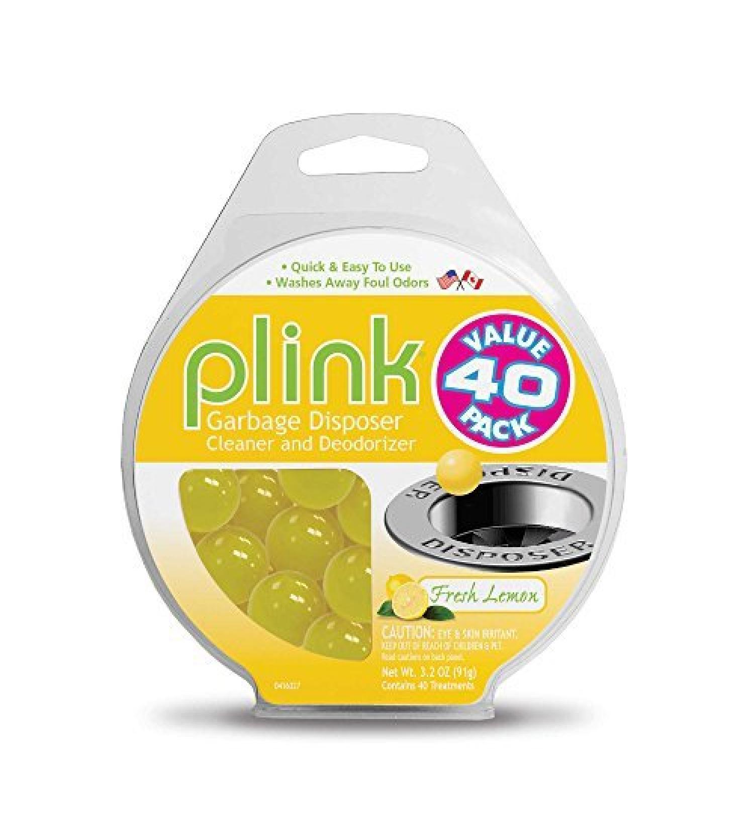 Plink Lemon-Scented Garbage Disposal Cleaner and Deodorizer | Includes 40 treatments |Made in USA by Plink