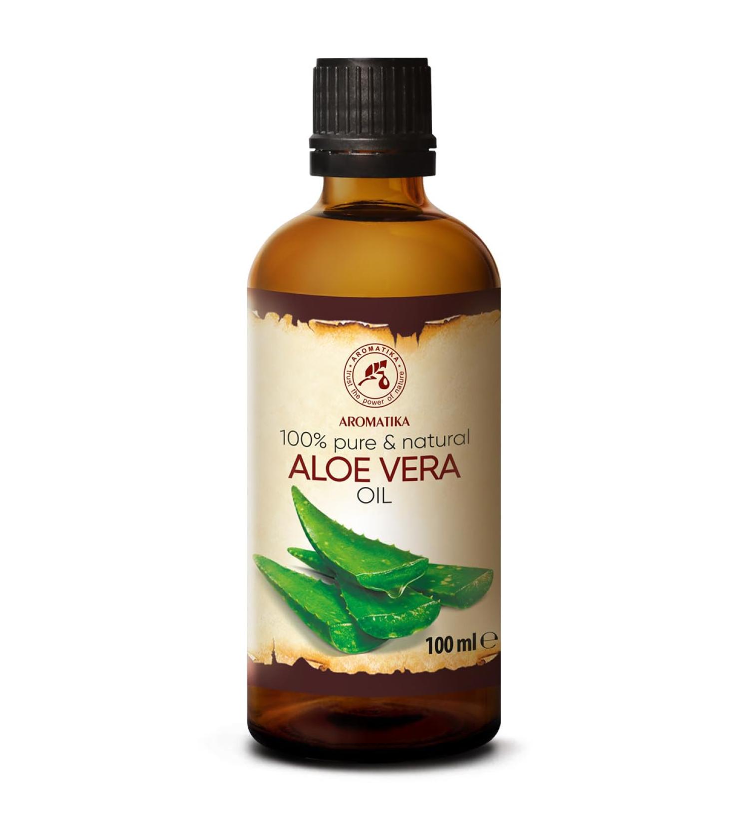 Aloe Vera Pure Oil 100ml - Aloe Barbadensis Brasil - Skin, Face & Baby Oil - Glass Bottle - Buy Online on SooperMarket.com