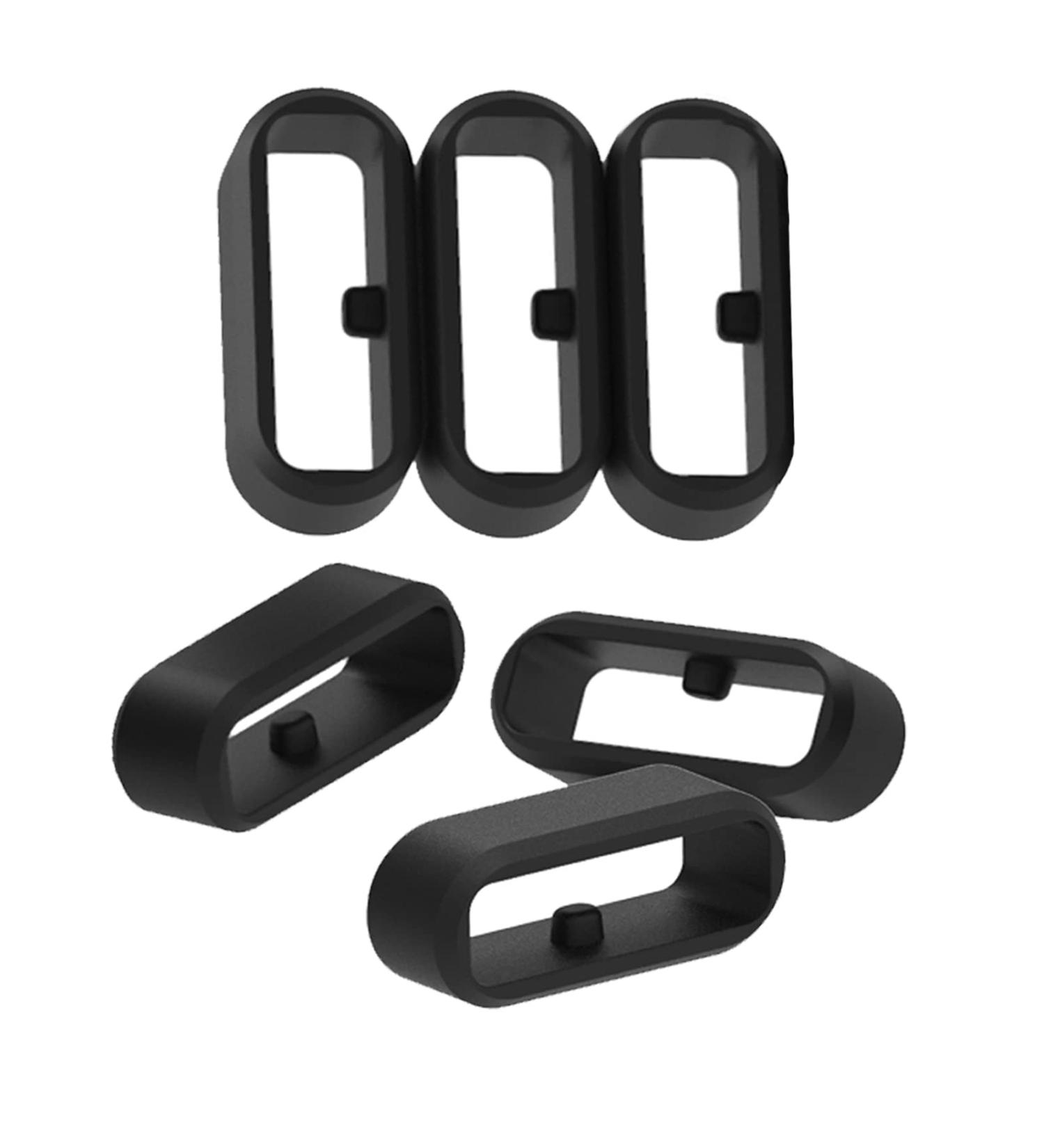Silicone Fastener Ring 6-Pack for Garmin and Galaxy Watches - Secure Connector Loop for Vivoactive, Fenix, Forerunner, Vivomove Bands - Black - Buy Online on SooperMarket.com