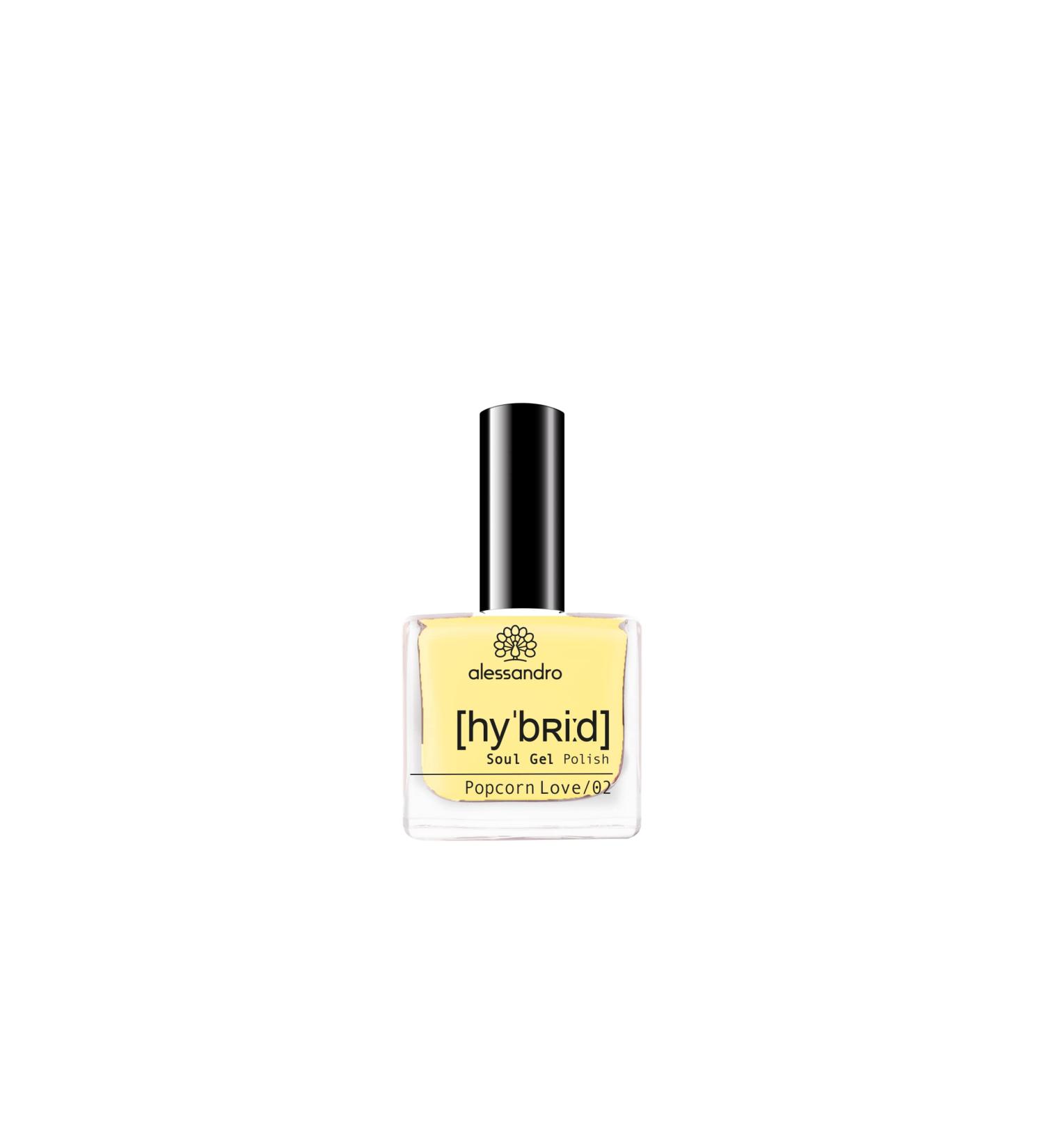 Alessandro Hybrid Varnish Popcorn Love - Pastel Yellow | No LED Perfect Nails in 3 Steps | Lasts Up to 10 Days - 8 ml - Buy Online on SooperMarket.com