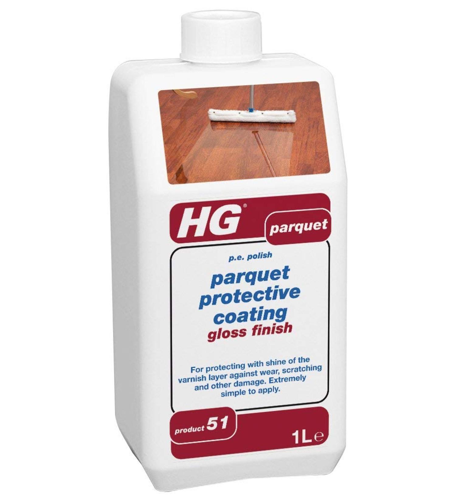 HG Parquet and Hardwood Floor Gloss Finish Protective Coating 1L - Protects Against Wear and Tear Scratches and Other Damages - Gives Shine