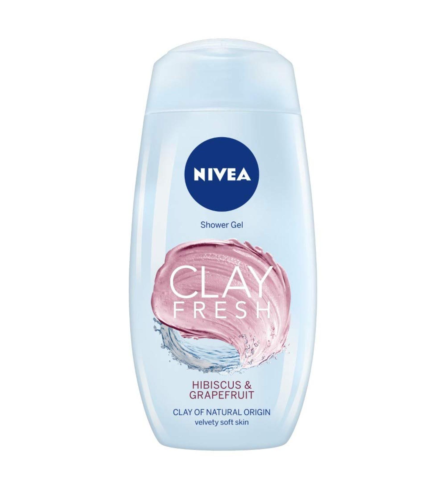 Nivea Clay Fresh Hibiscus & Grapefruit Shower Gel 250ml - Refreshing Cleanser - Buy Online on SooperMarket.com