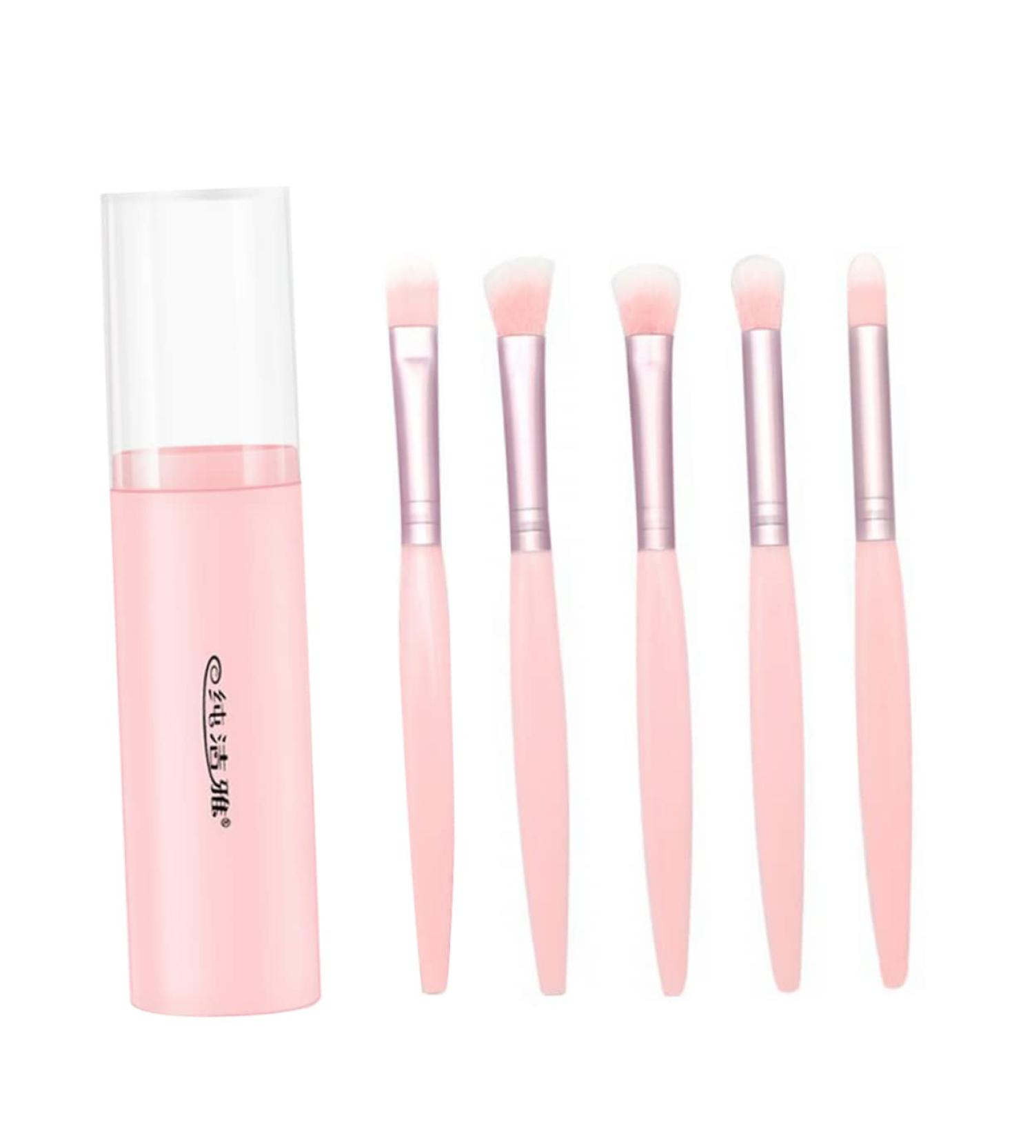 Buy Eye Shadow Brush Set - Eyeliner & Makeup Brush Holder Kits | Pink ABS Handle | International Shipping - Buy Online on SooperMarket.com