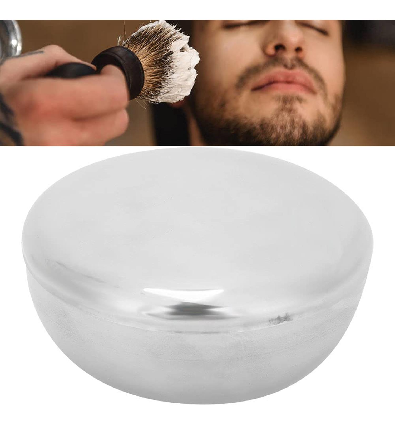Stainless Steel Shaving Bowl with Lid for Men's Beard Care | Shaving Foam Mug | Soap Dish for Men - Buy Online on SooperMarket.com