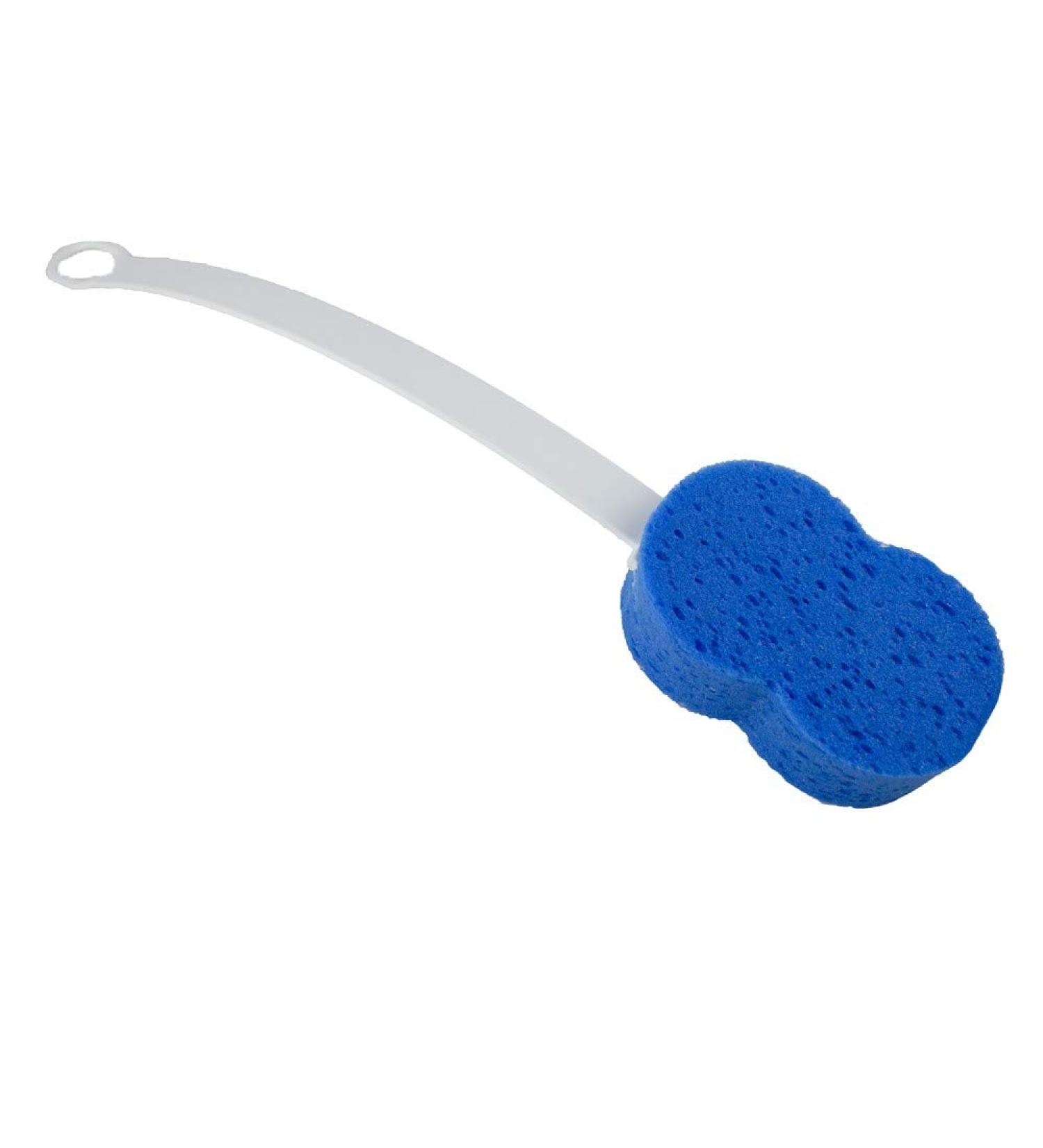 Mobiclinic Blue Bath Sponge with Handle | European Shower Aid | Perfect for Easy Bathing - Buy Online on SooperMarket.com
