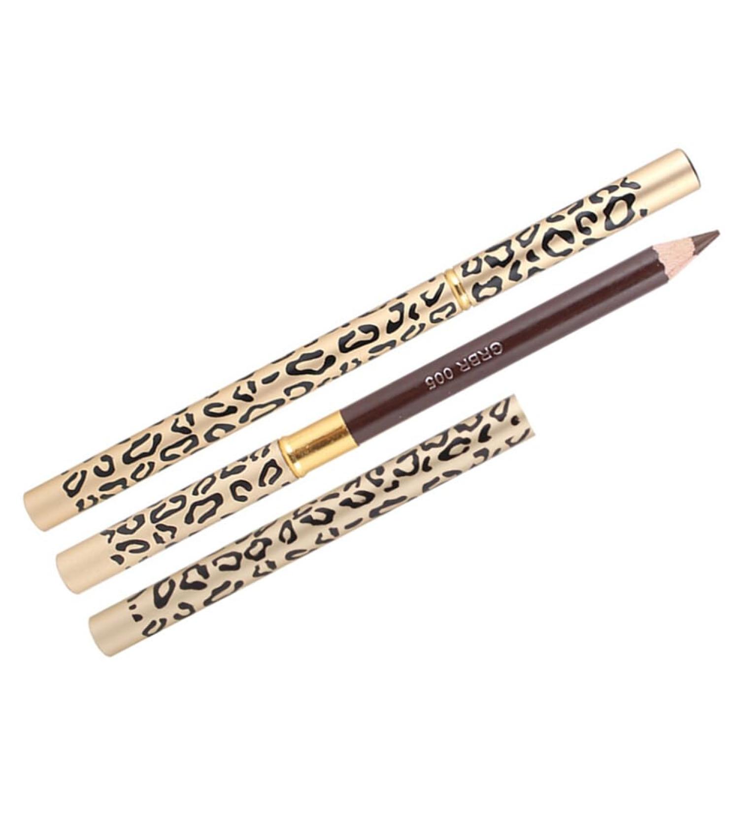 Baluue Leopard Eyebrow Pencil 2pcs Long Lasting Eyebrow Pencil with Brush Wooden Leopard Cover Eyebrow Pencil Makeup Tool Light Coffee - Buy Online on SooperMarket.com