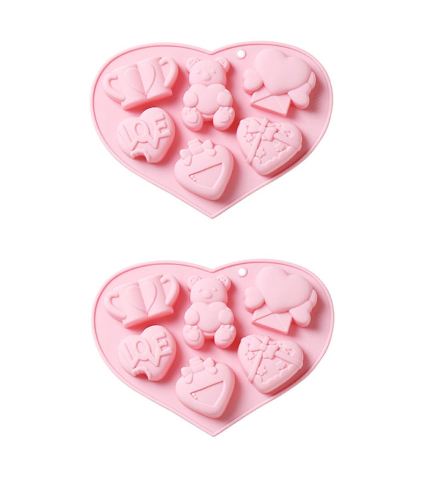 Alipis Chocolate DIY Mold 2pcs Cake Silicone Mold Silicone Molds Chocolate Cake Mold Baking Supply Donut Dog Biscuits 3D 20.7x15.2cm Pink - Buy Online on SooperMarket.com