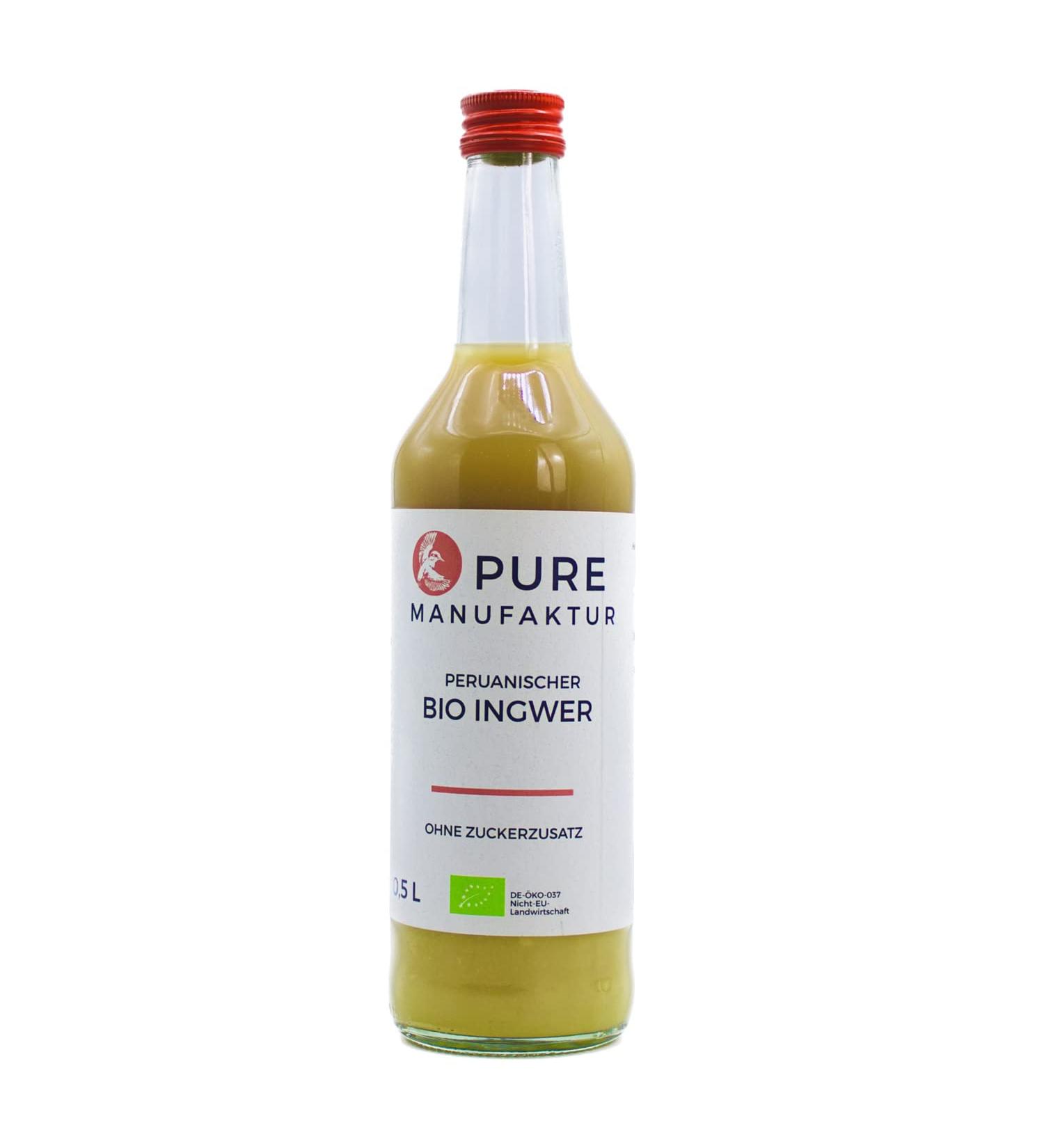 Pure Ginger- high-quality Peruvian organic-ginger without sugar and artificial additives 500 ml organic ginger- 500 ml (1 Pack)
