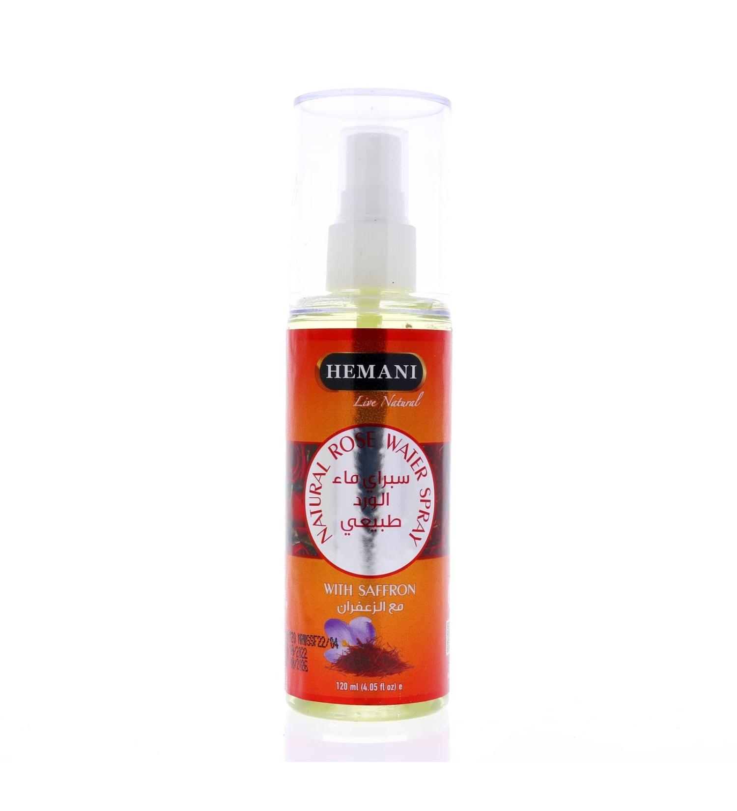 Hemani Rose Water Damask Spray with Saffron - Natural Facial Mist for Glowing Skin Hypoallergenic & Vegan 120ml - Buy Online on SooperMarket.com