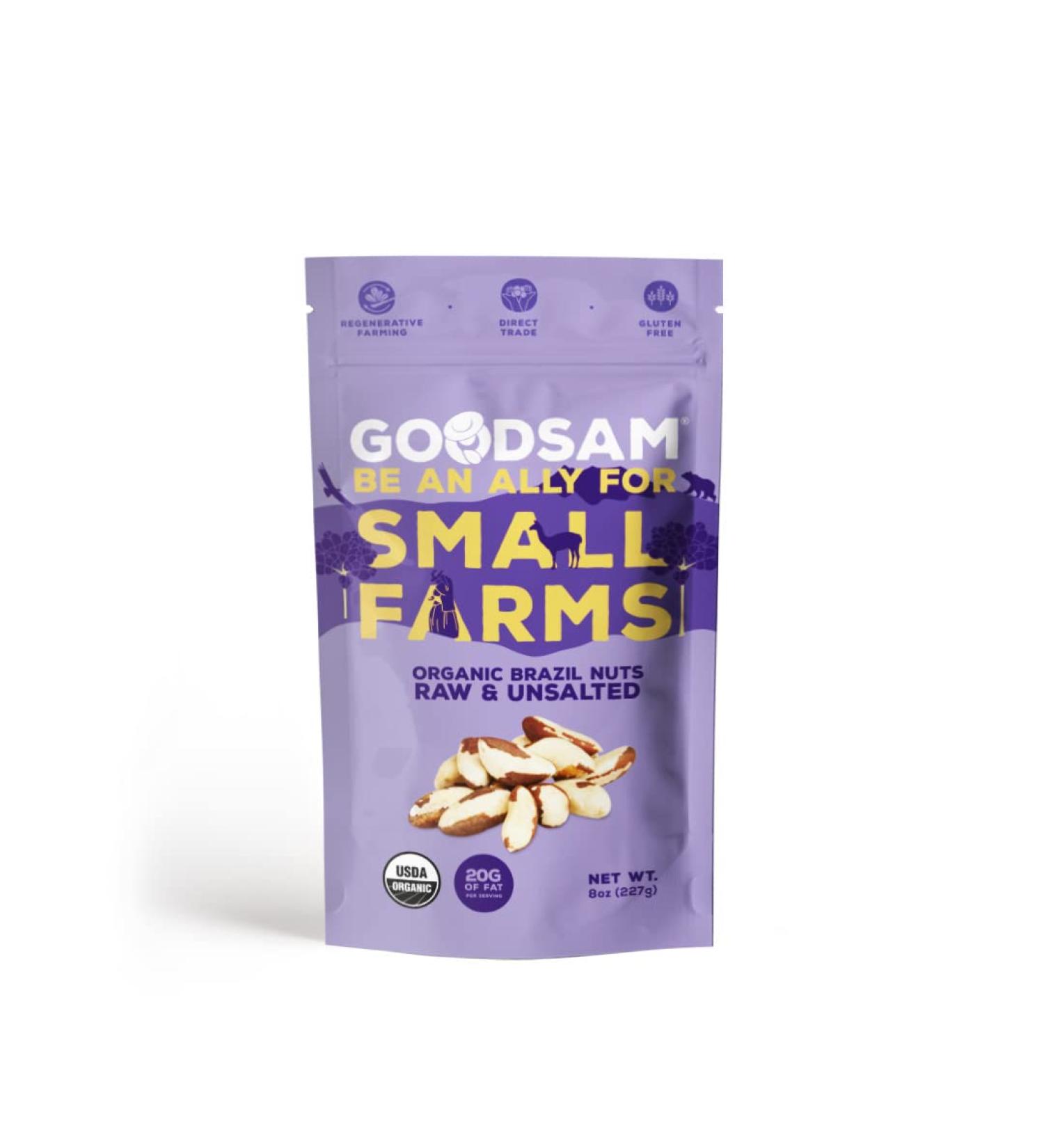 GoodSAM Organic Raw Brazil Nuts 0.5lb - Unsalted, Gluten Free, Non GMO, Vegan, Keto - Regenerative Farming, Direct Trade - 8 oz - Buy Online on SooperMarket.com