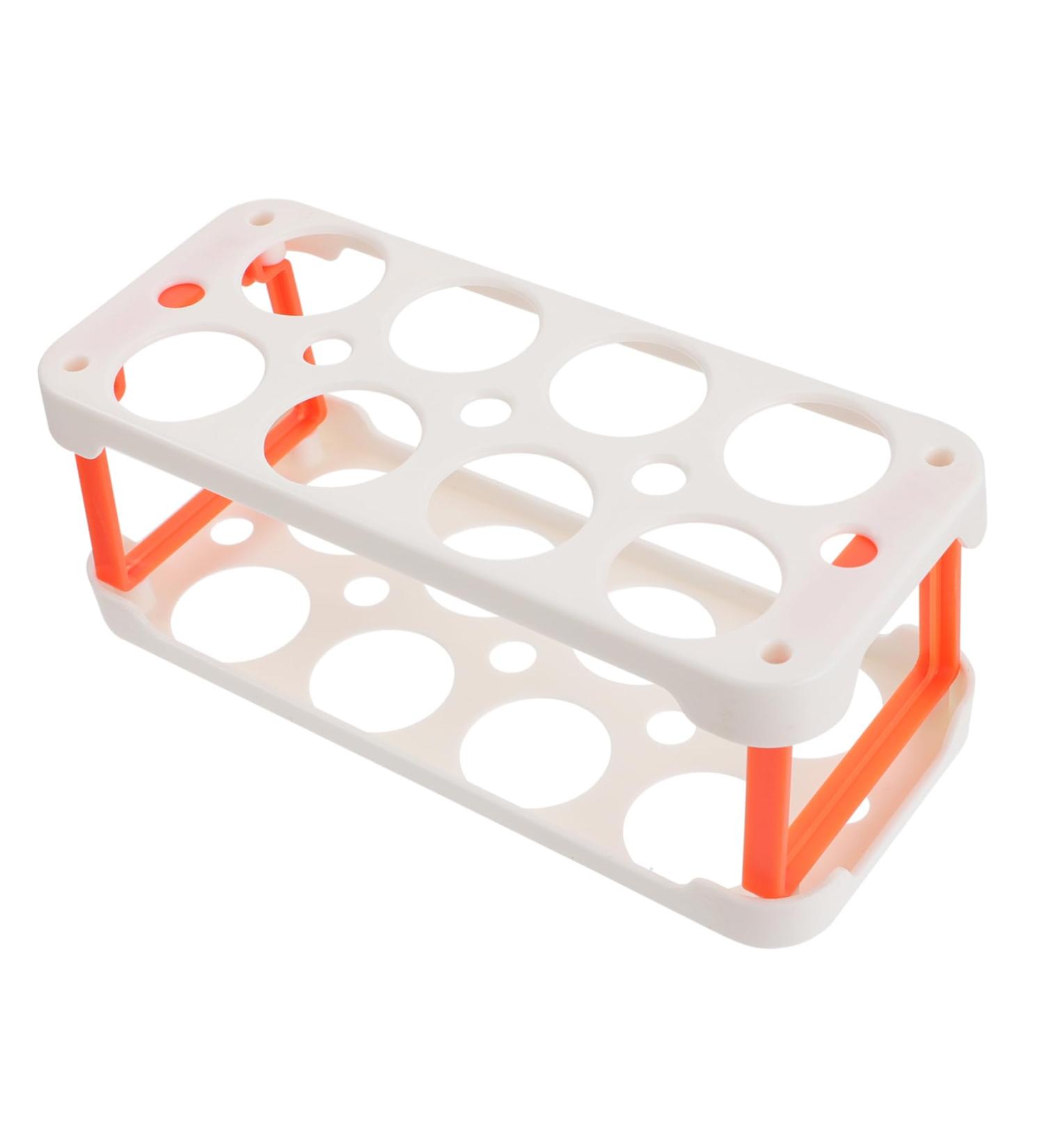 KOMBIUDA Box Egg Carton Eggs Deviled Egg Tray with Lid Kitchen Egg Container Side Door Refrigerator re-usable White 22.3X10.1X8.9CM - Buy Online on SooperMarket.com