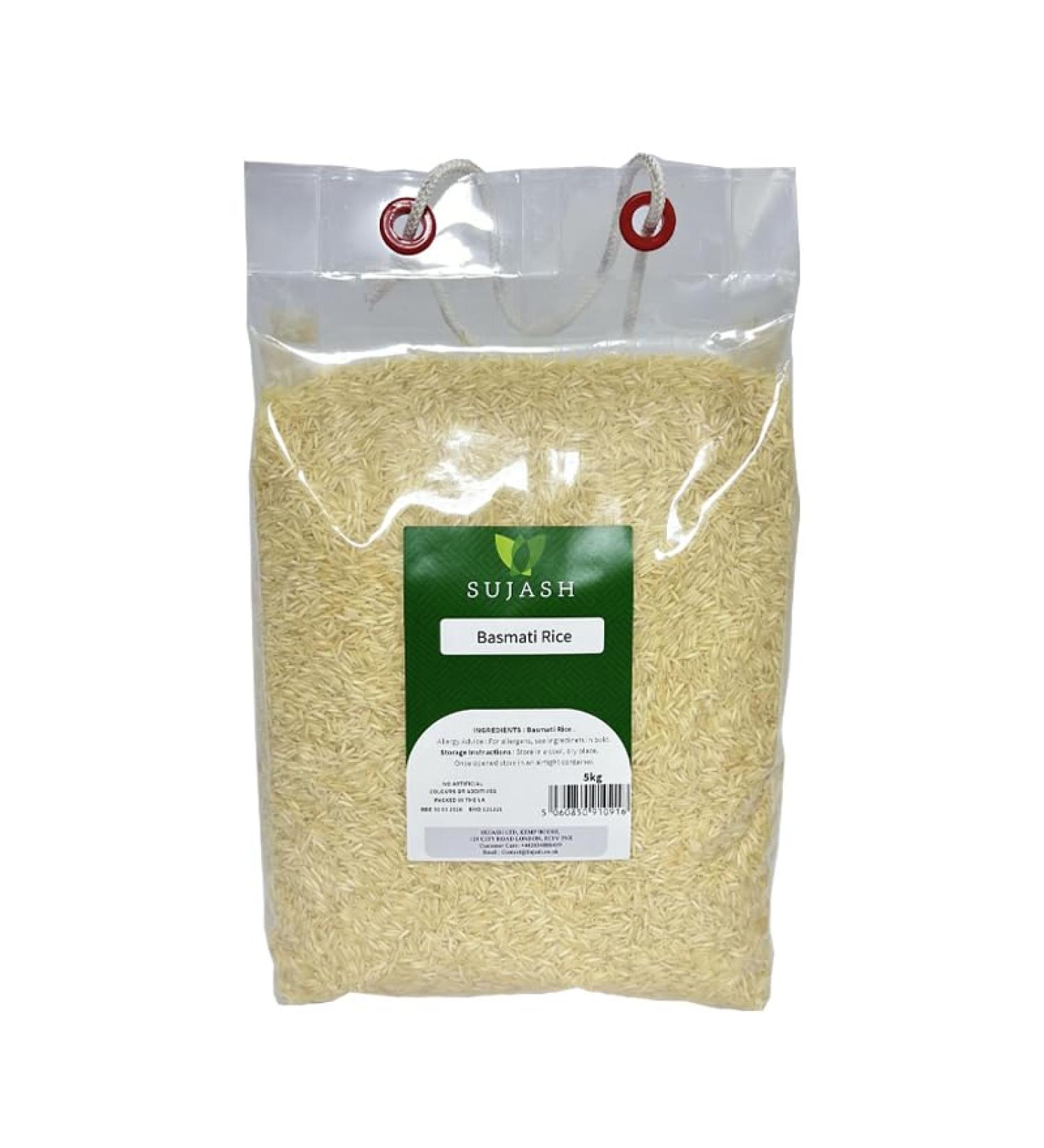 Sujash Premium Quality Long Grain Basmati Rice 5Kg