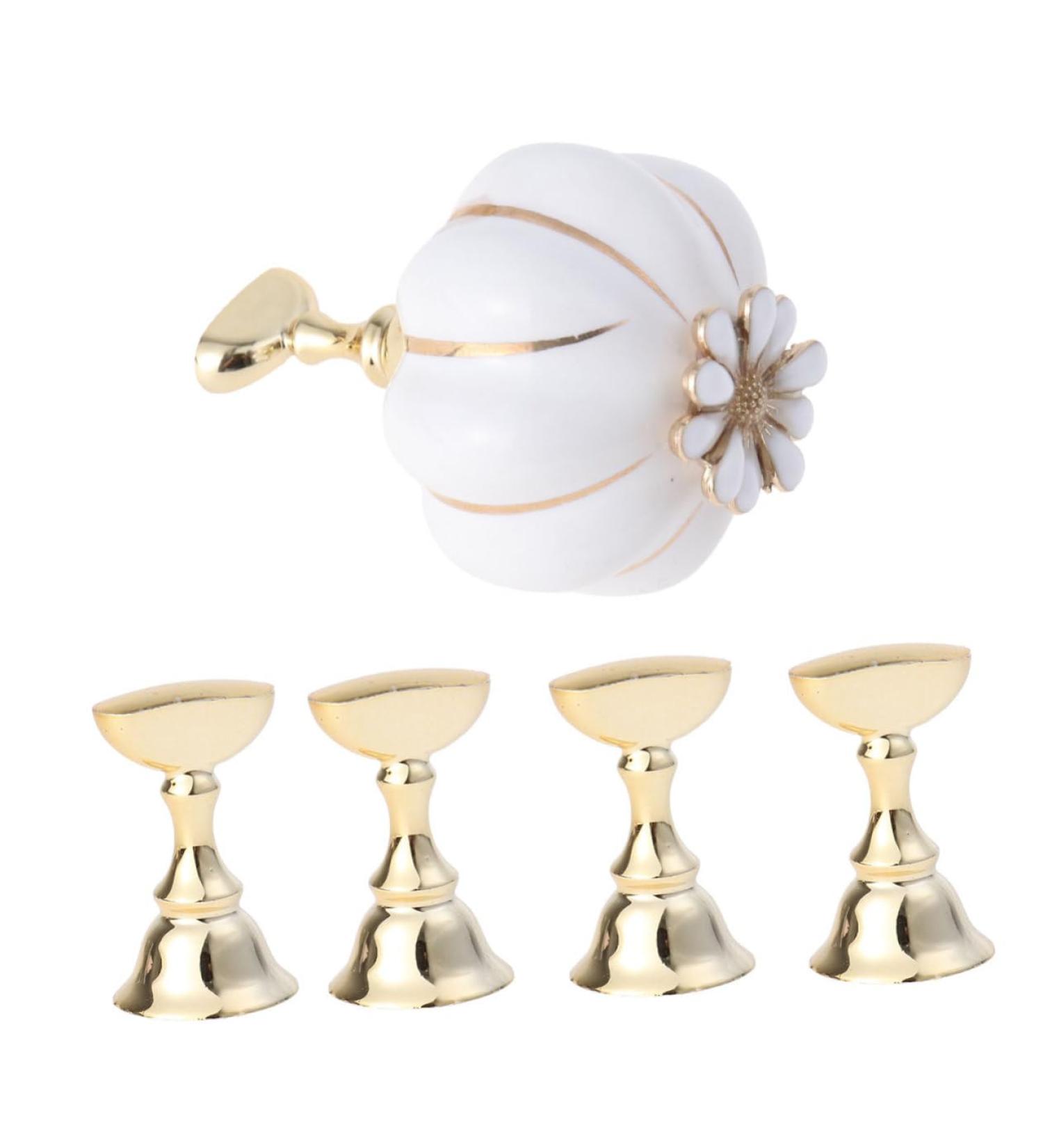 FOMIYES Nail art practice holder nail tips stand holders nail art practice stand Nail Holders Acrylic Base nail tip Display Stand fake Nail Display acrylic nail white Pearlescent makeup 5.4x3.5cm White - Buy Online on SooperMarket.com