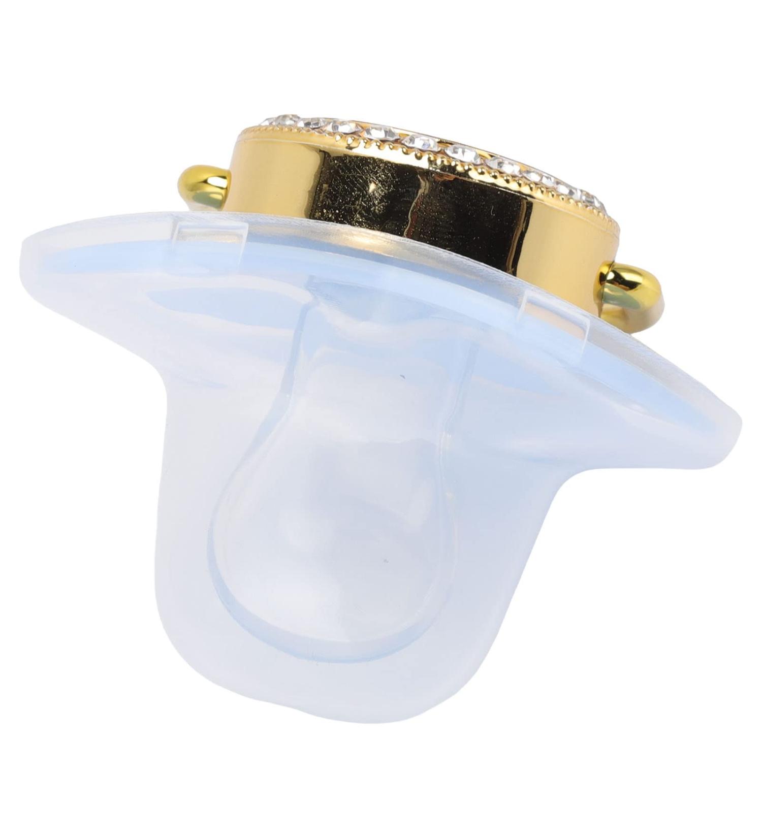 Luxury BPA-Free Baby Pacifier with Rhinestones - Stylish Golden Bling for Newborns (6-18 Months) - Blue - Buy Online on SooperMarket.com