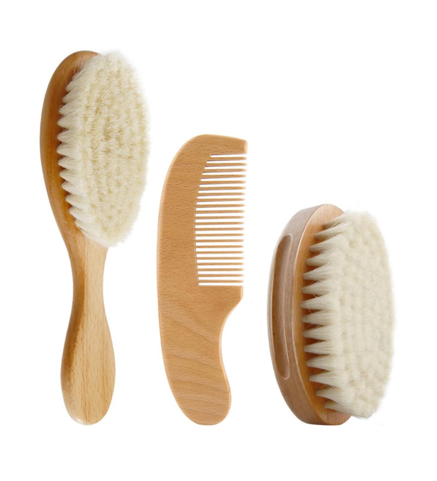 KALLORY Goat Healthcare Soft Hair Wood Bristles Comb - Children's Body Care Kit for Exfoliating and Massage - Buy Online on SooperMarket.com